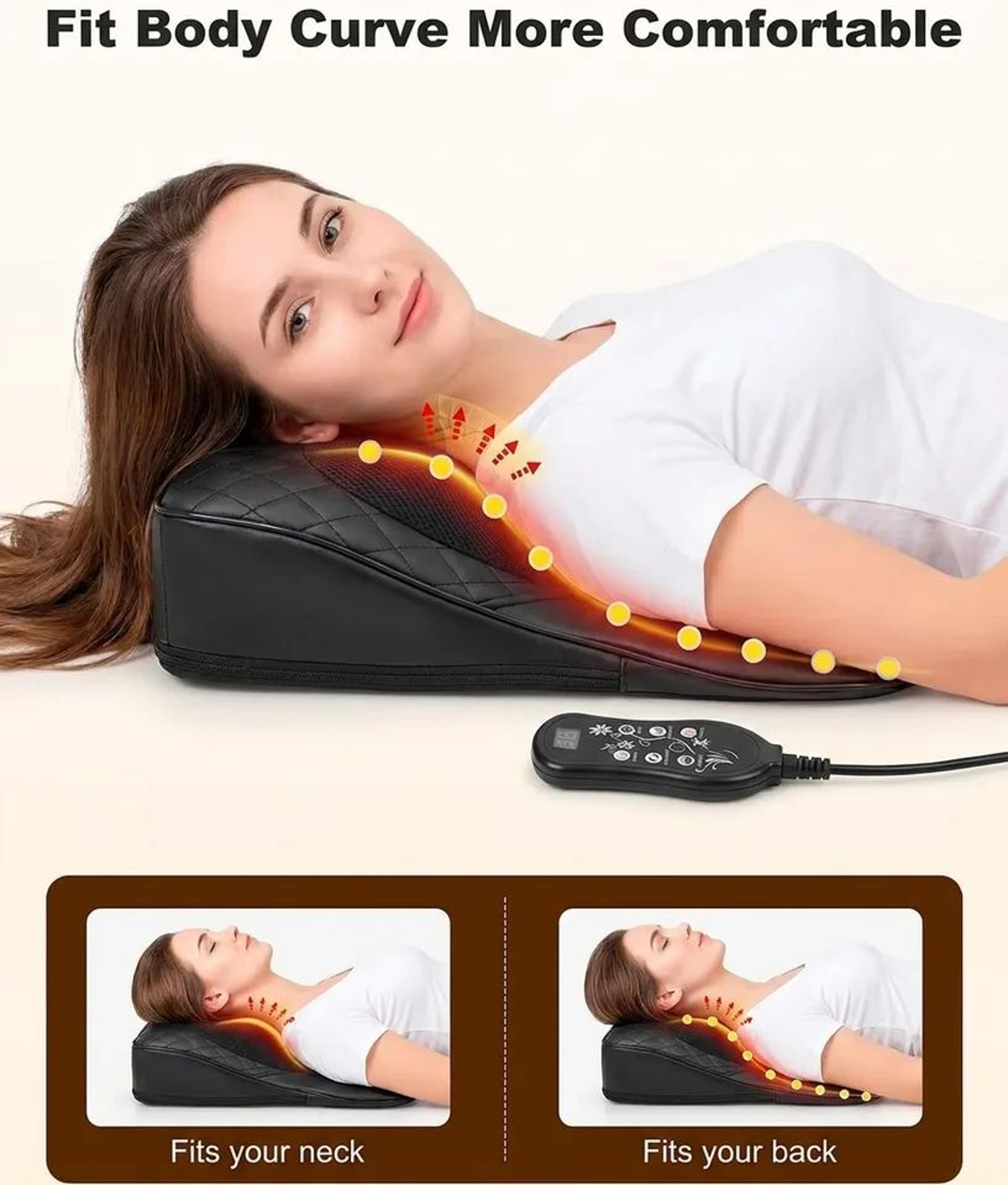 ReliefPro Heated Neck Massager Deep Kneading Massage Pillow For Neck Shoulders Back And Waist 2