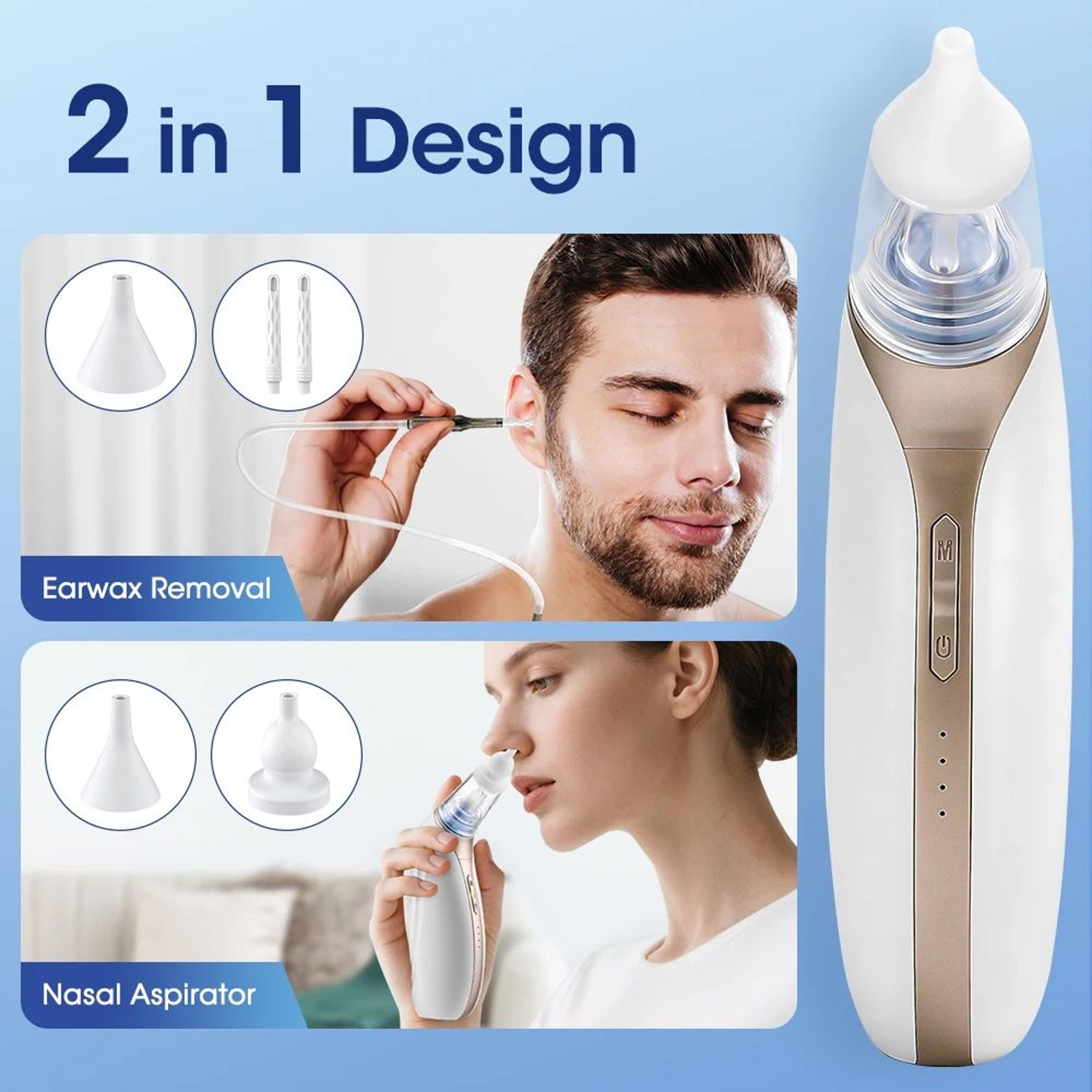 gentleglow electric baby nasal aspirator and ear wax removal kit with 3-speed suction rechargeable cleaner