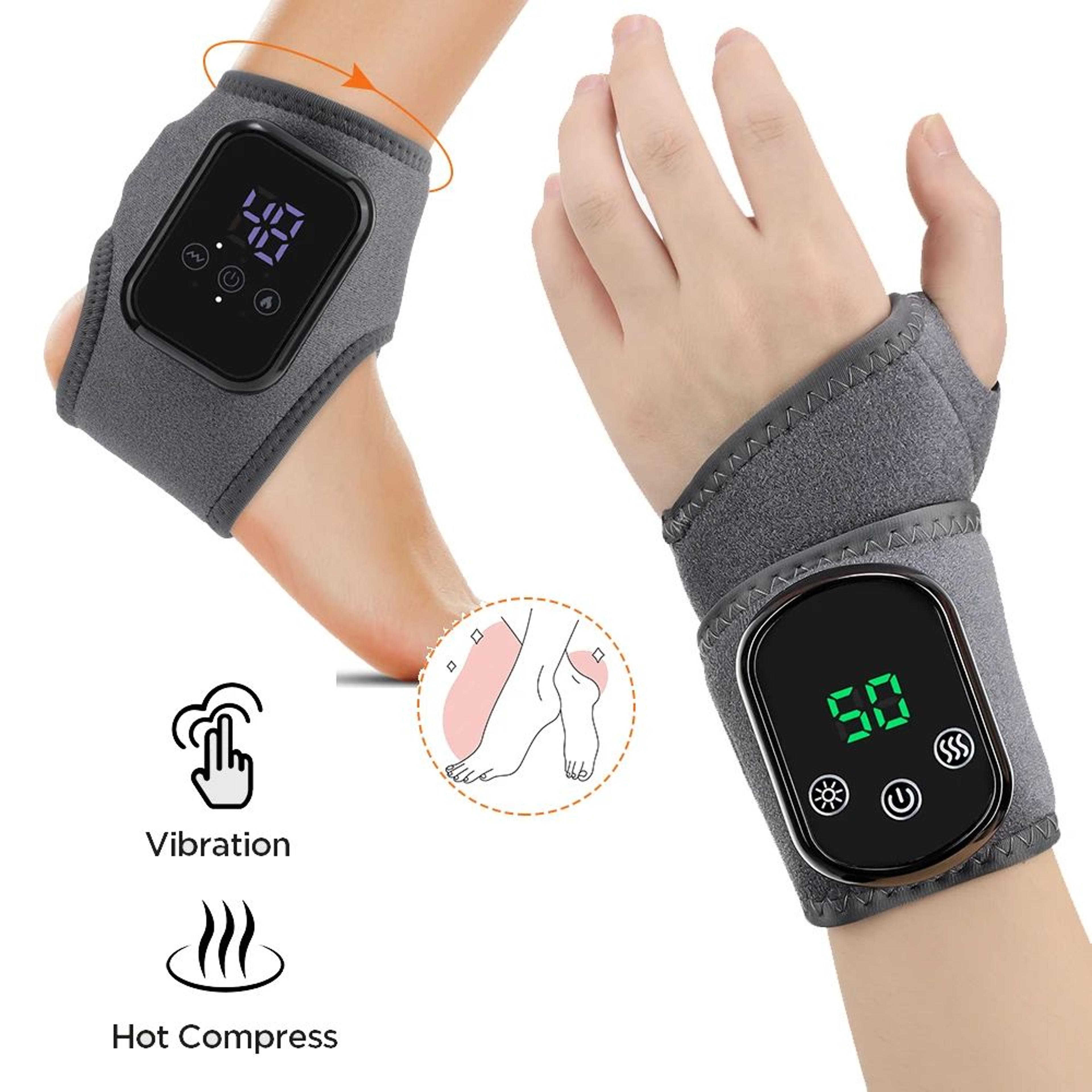 heated ankle brace with vibration cordless foot and wrist massager