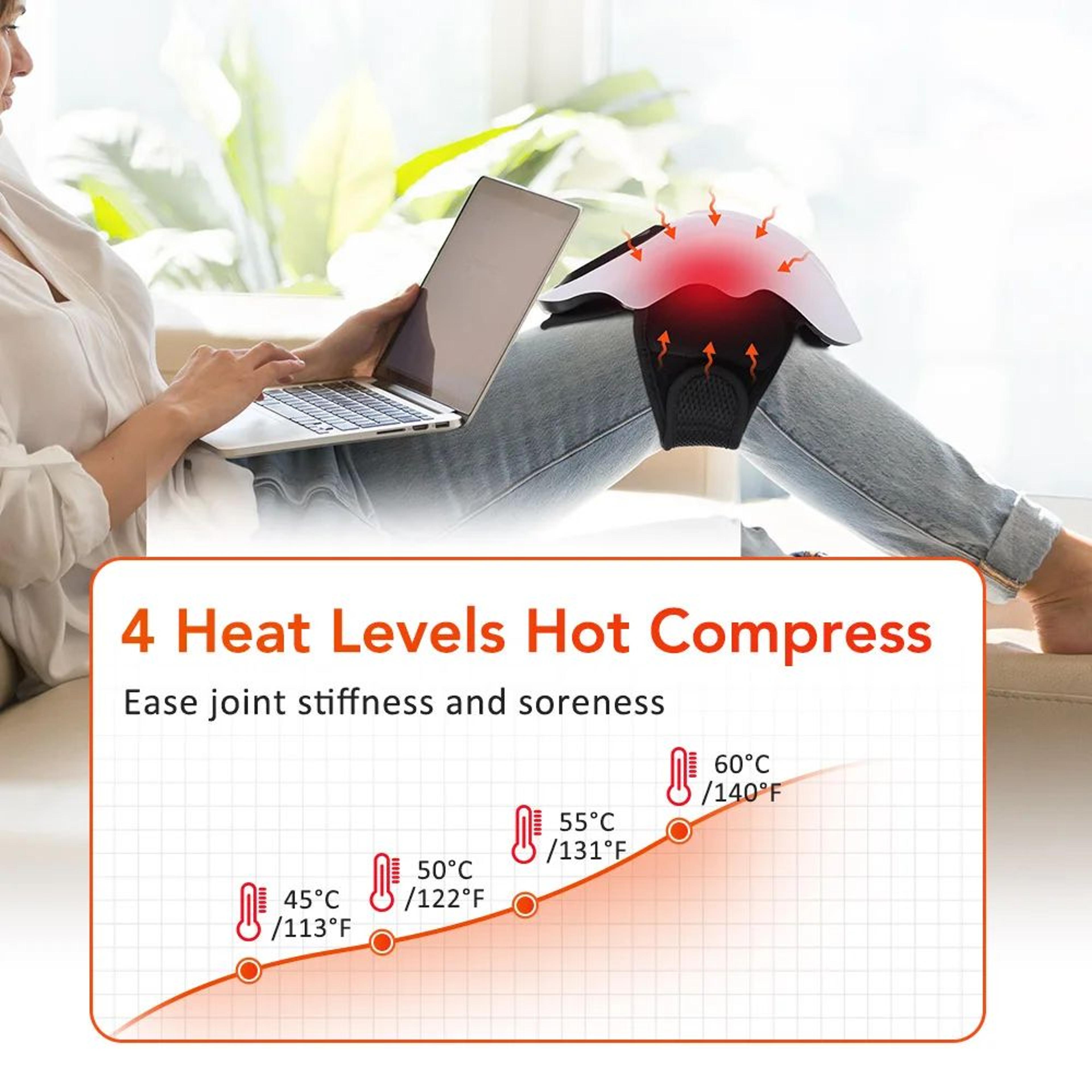 ThermaFlex Cordless Knee Massager With Heat  Vibration  Heated Knee Brace For Knee Elbow  Shoulder  3
