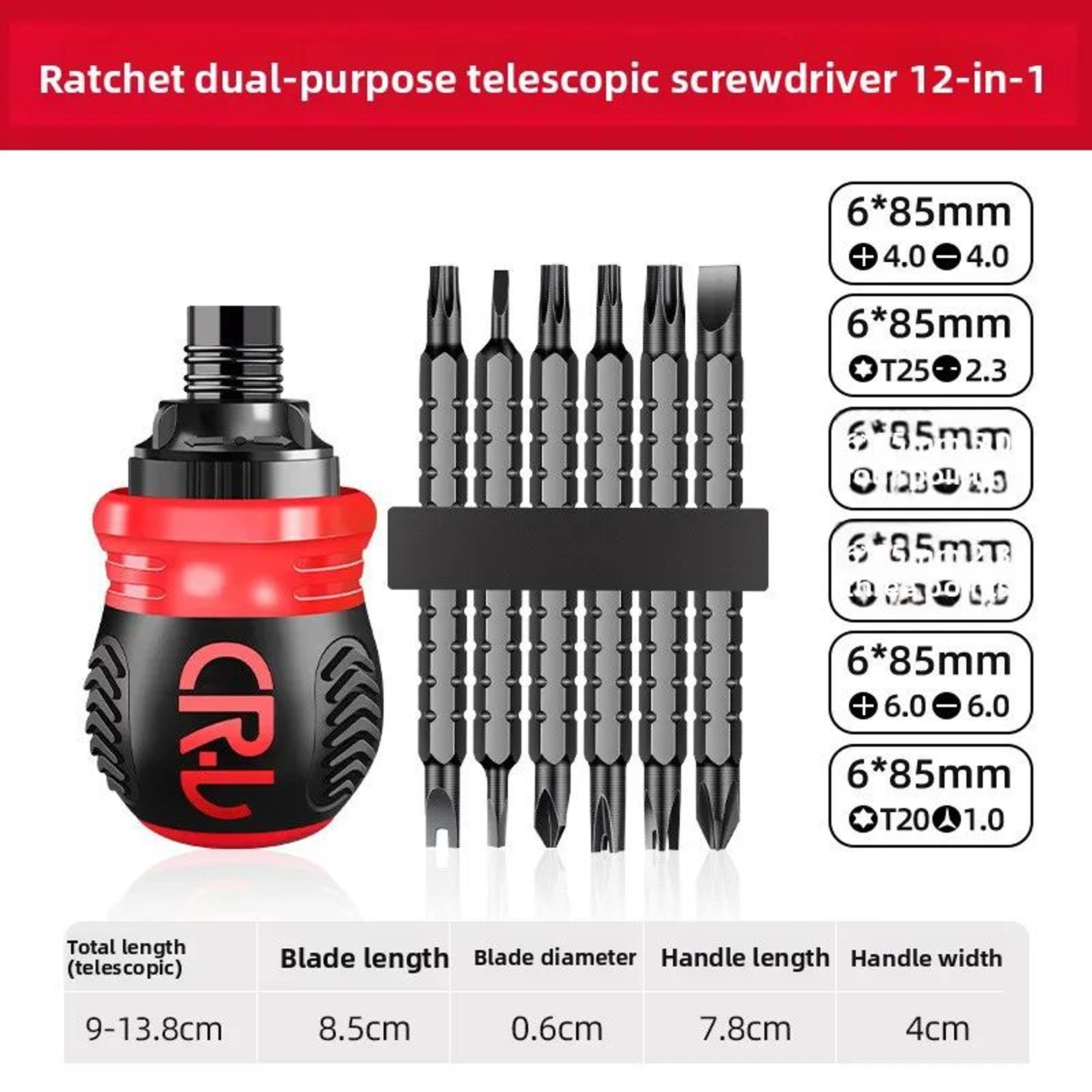 Compact Ratchet Screwdriver Set Multi Bit Magnetic Screwdriver Tool For DIY And Home Repair 6