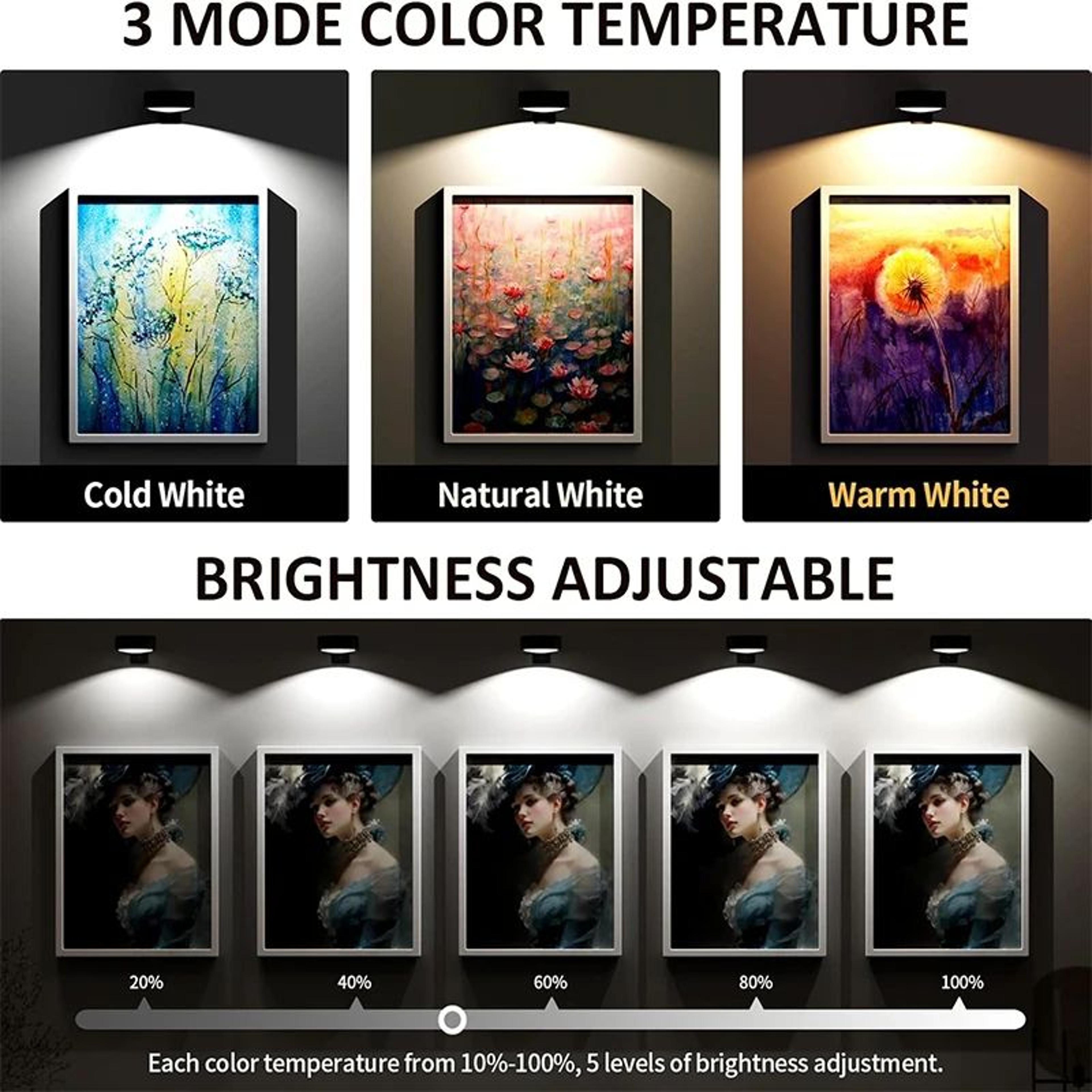 LumiFrame Rechargeable Picture Light Wireless Picture Light For Wall With Remote Control And 3 Colo 1