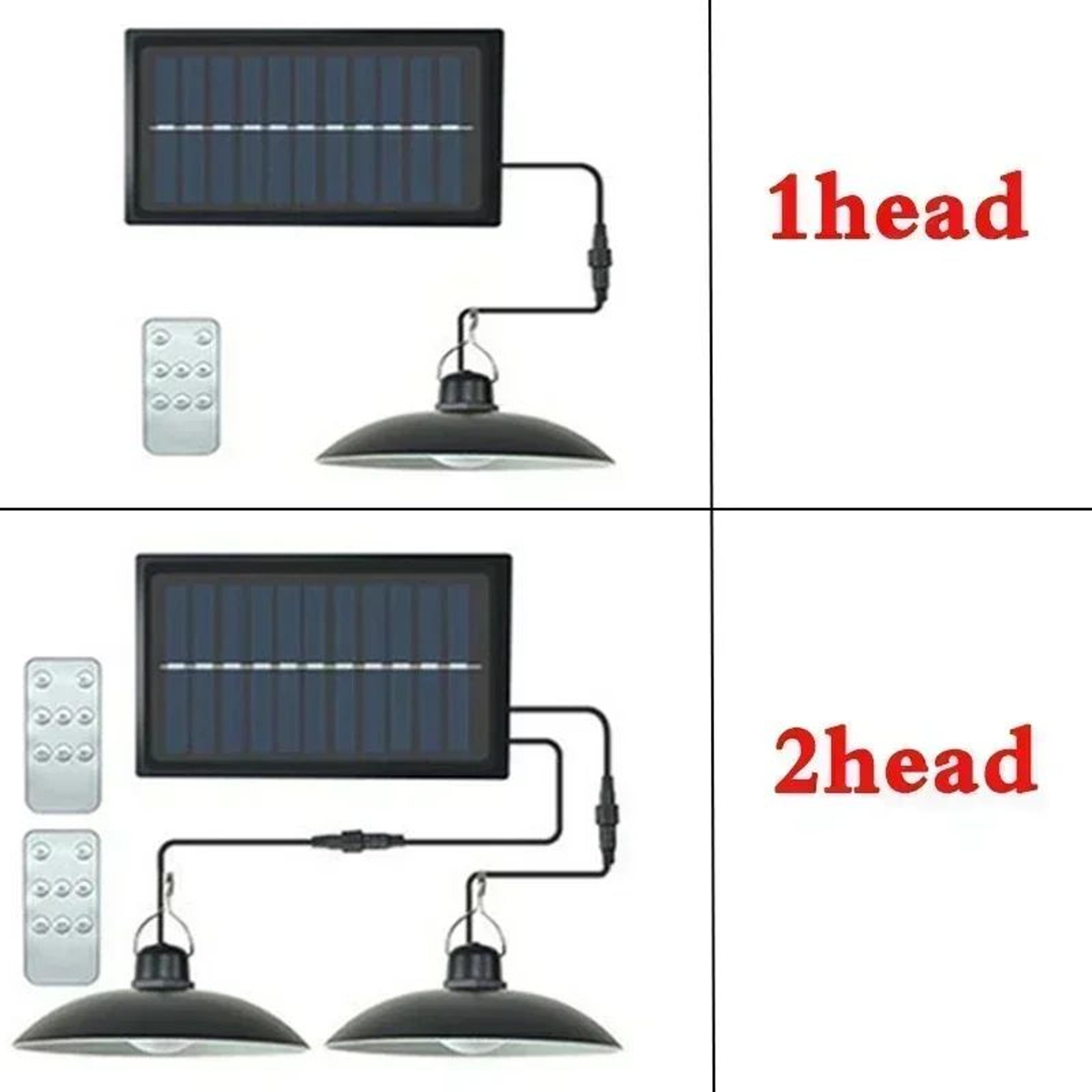 Solar Pendant Light Dual Head Remote Control IP65 Waterproof Dusk To Dawn Outdoor Solar Shed Light 1