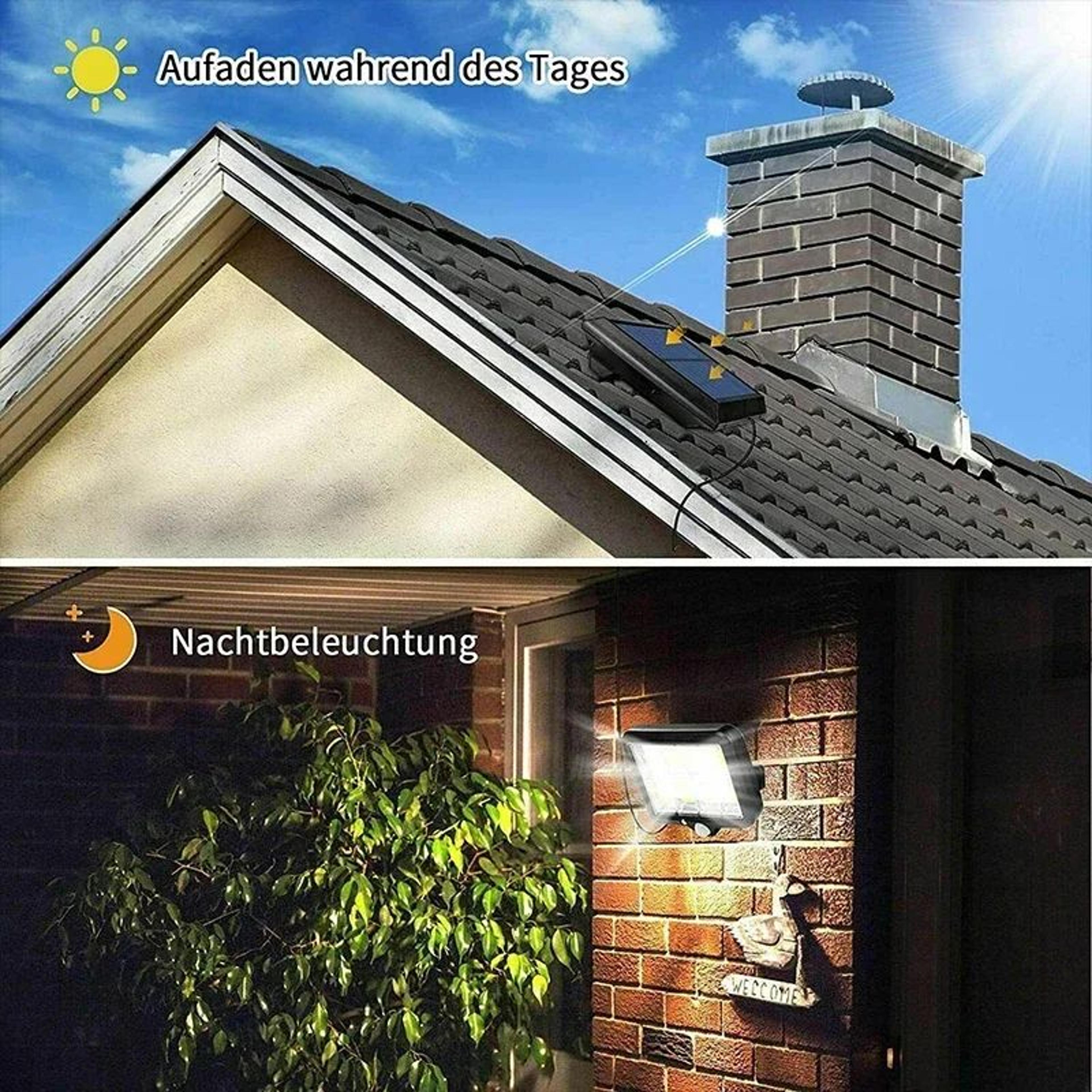 UltraBright Solar Motion Sensor Light Split Panel Outdoor Solar Wall Light With 3 Lighting Modes IP 4