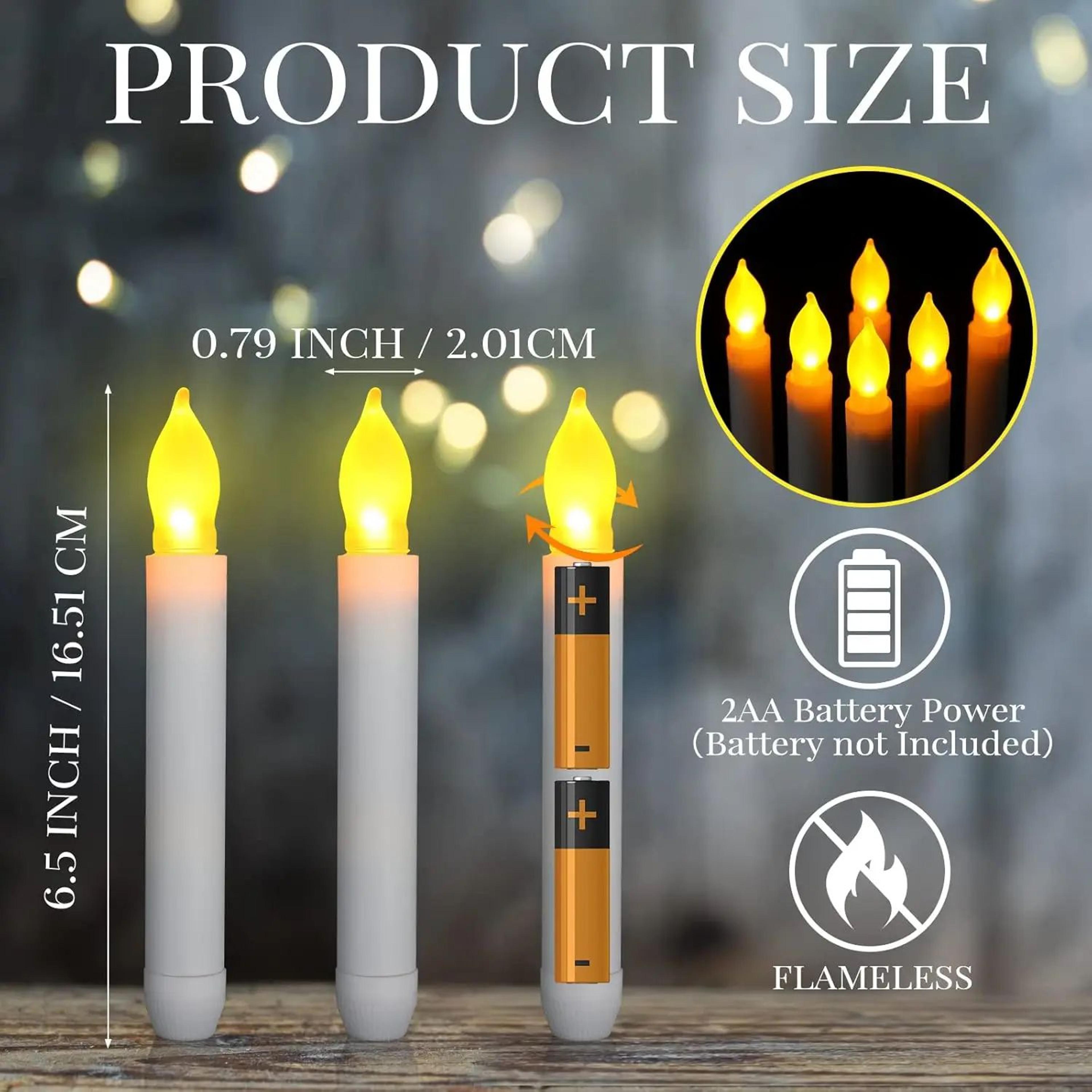 69 Inch Flameless Taper Candles Battery Operated LED Candles For Weddings Churches And Home Decor 1