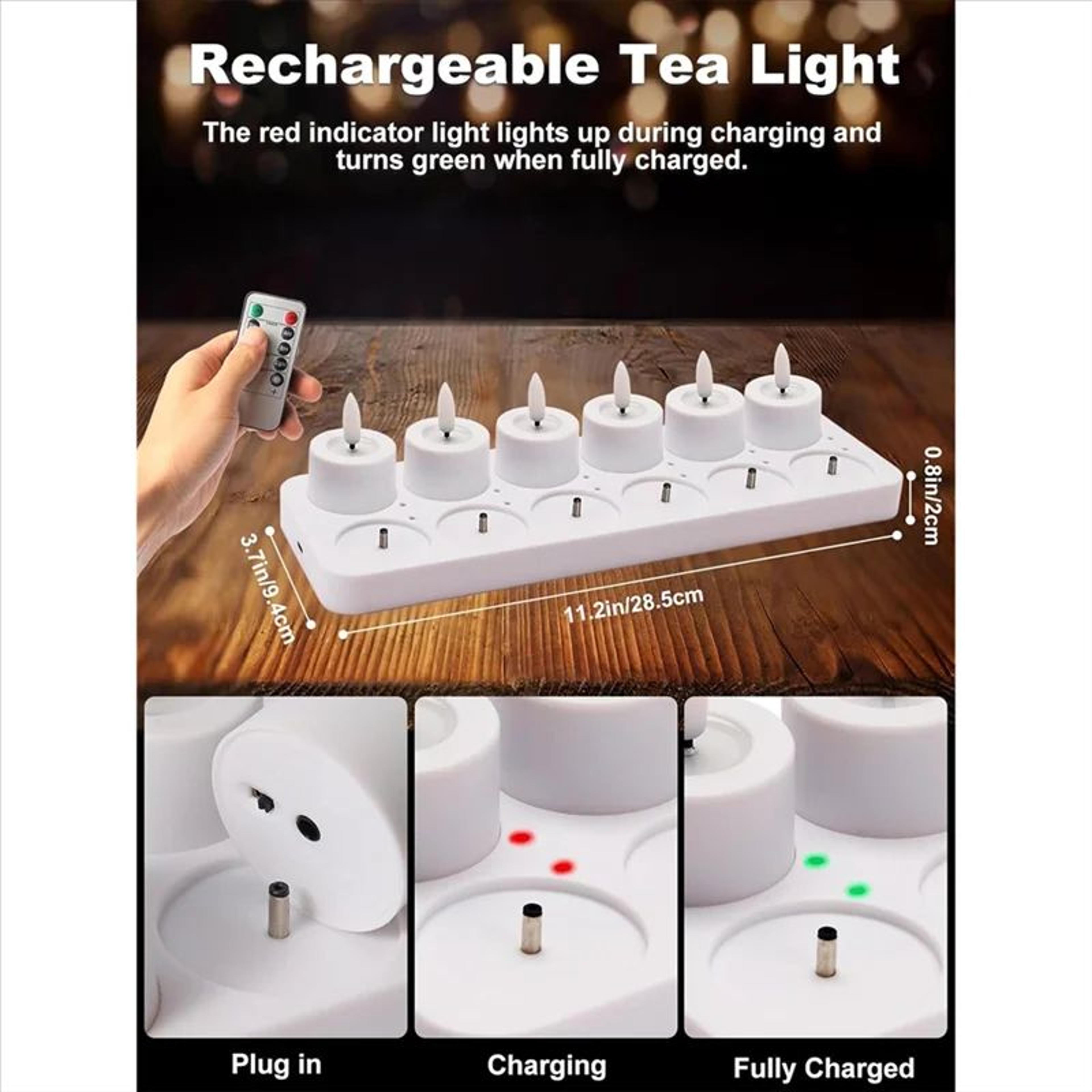 Rechargeable Flameless LED Tea Lights With Remote Control And Timer For Wedding Table Decor 5
