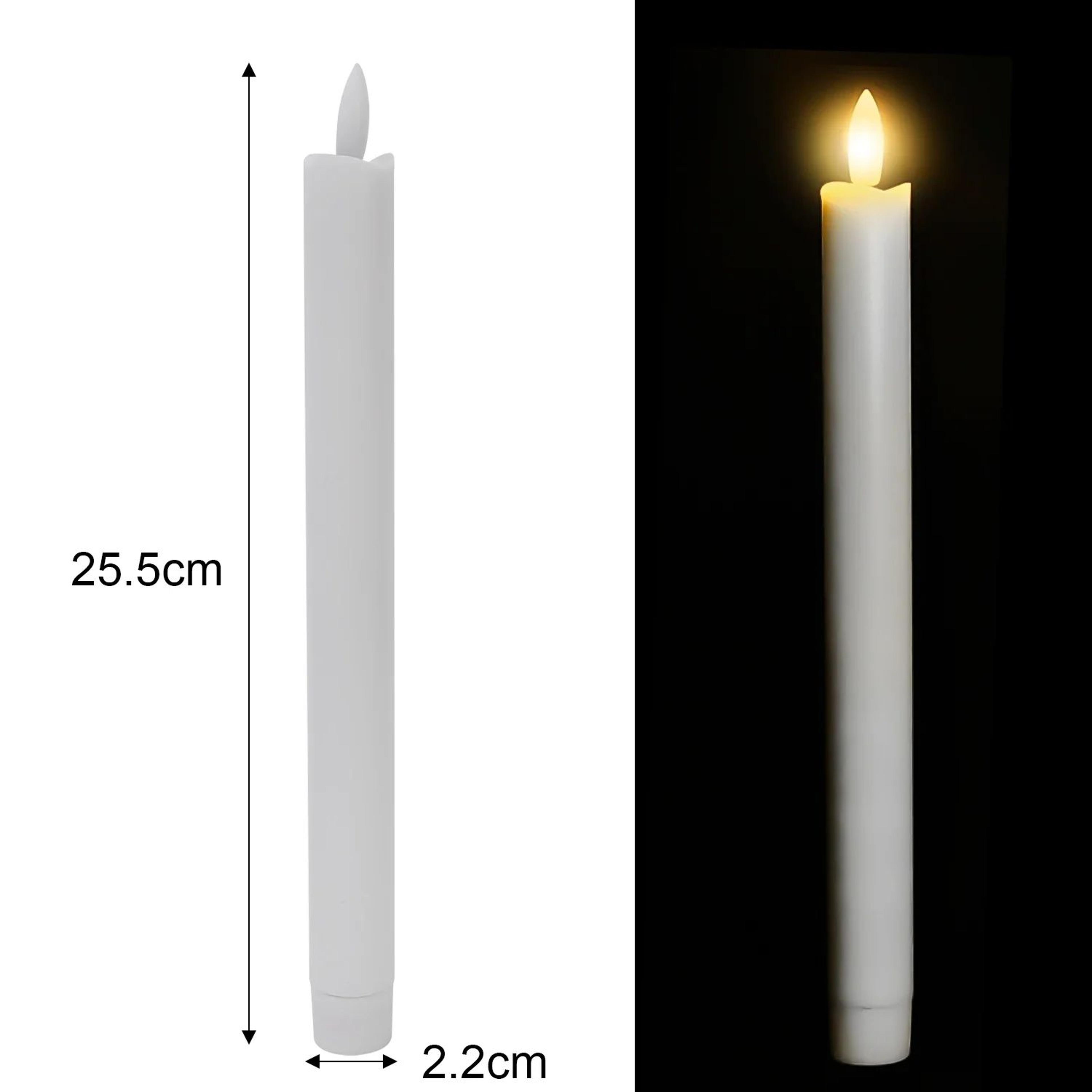 Battery Operated Flameless Taper Candles With Realistic Flickering LED Light For Wedding And Party  6