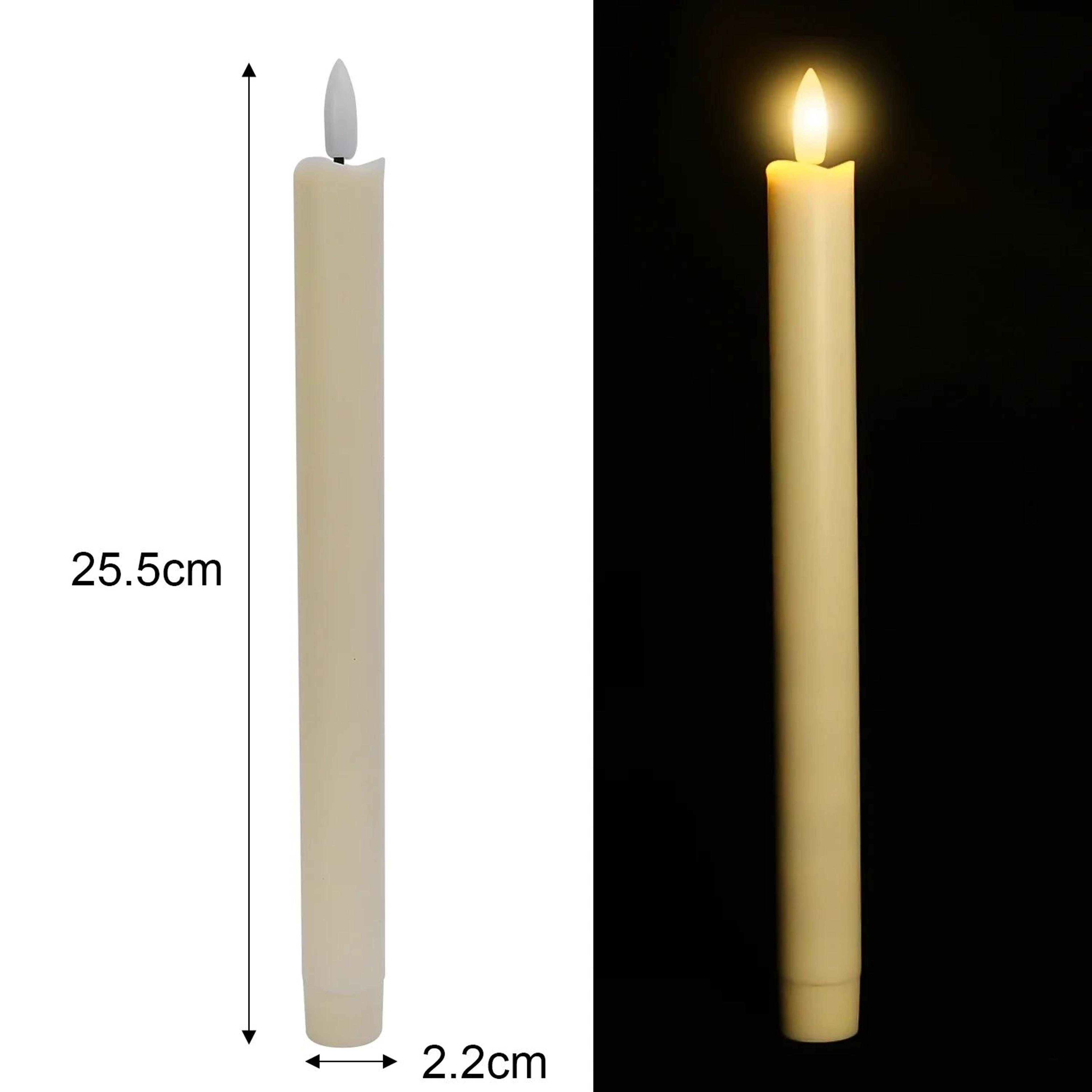 Battery Operated Flameless Taper Candles With Realistic Flickering LED Light For Wedding And Party  7