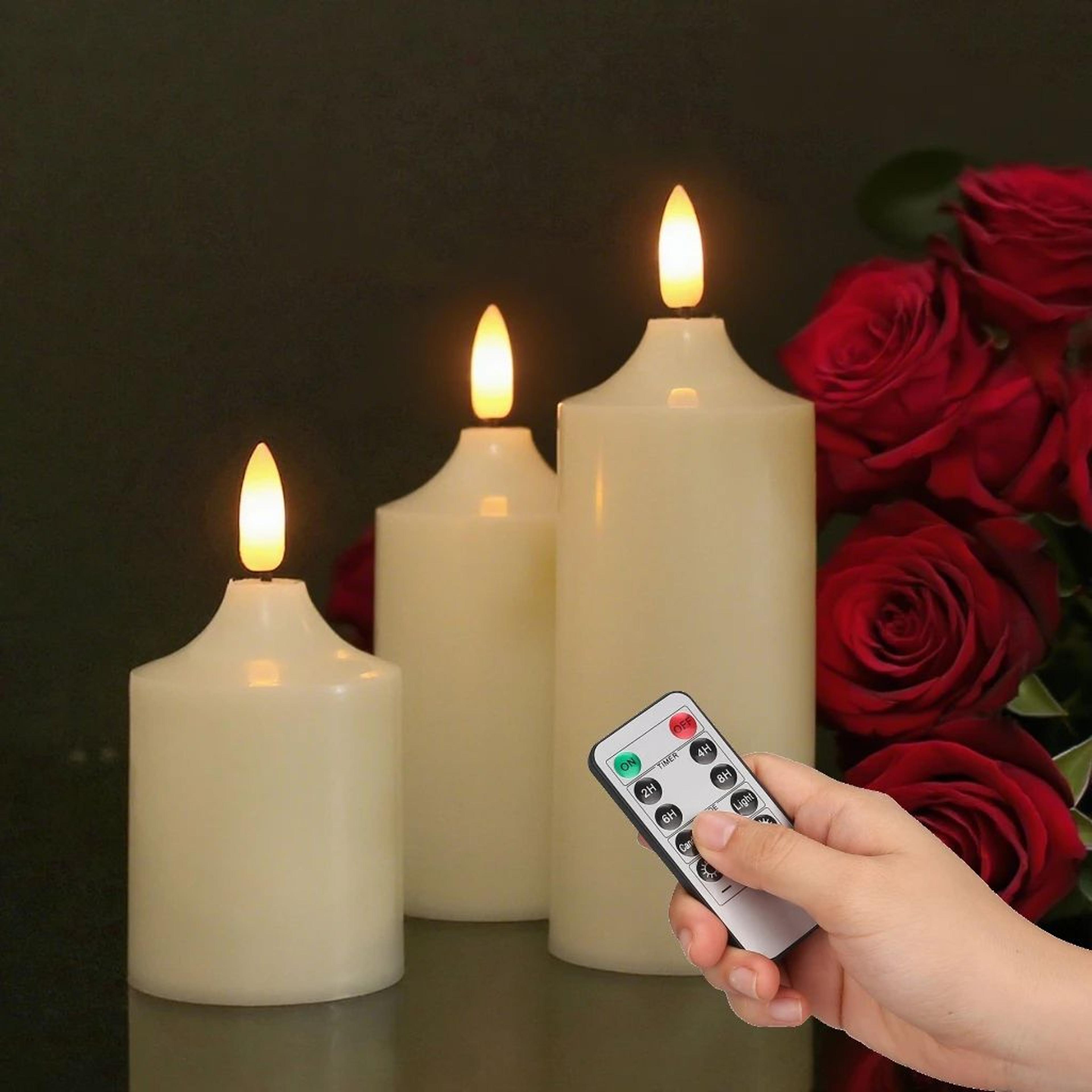 Remote Control Flameless Candles With Timer Realistic LED Candles Battery Operated Set 4