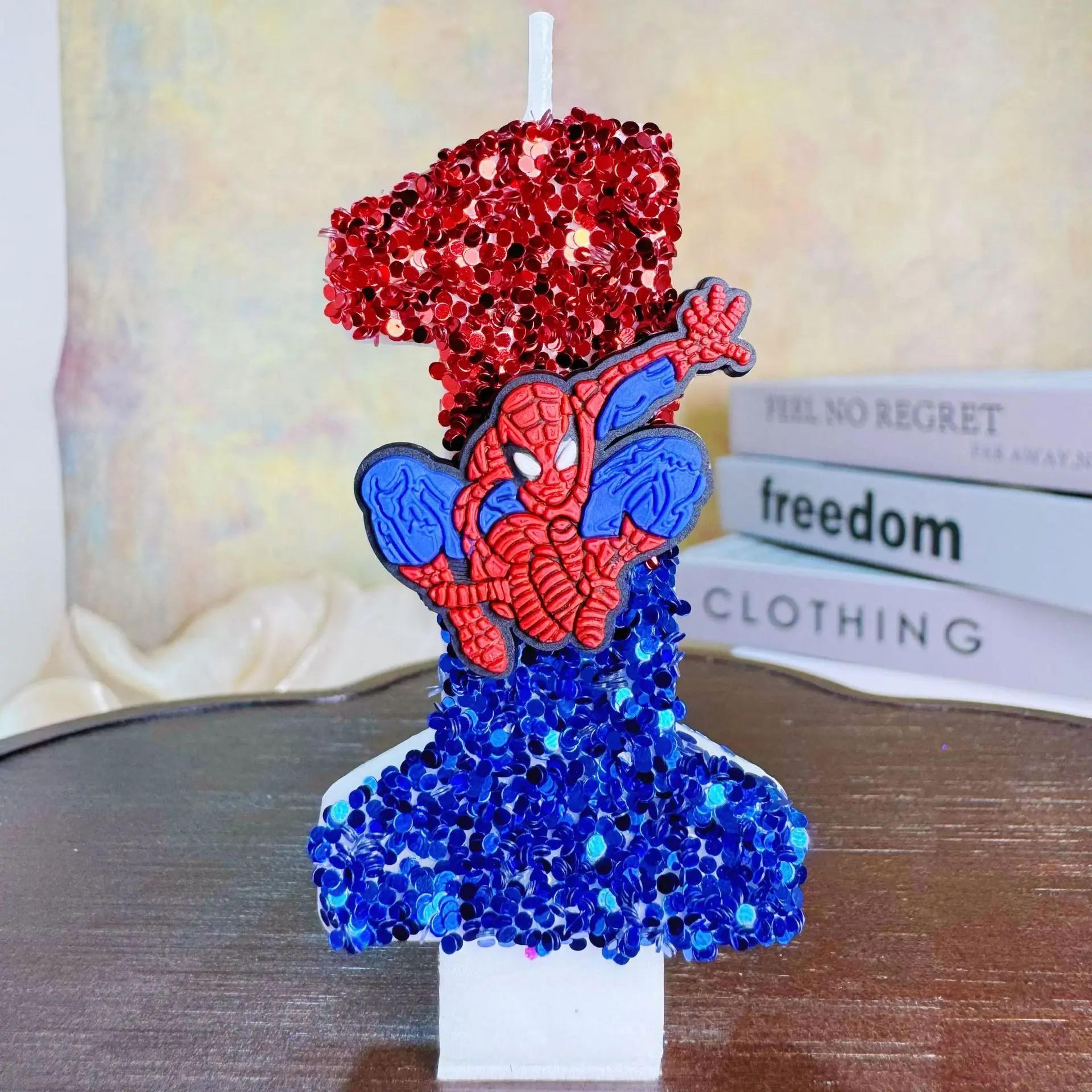 Spider Hero Number Birthday Candle For Cake Decoration Party Supplies 6