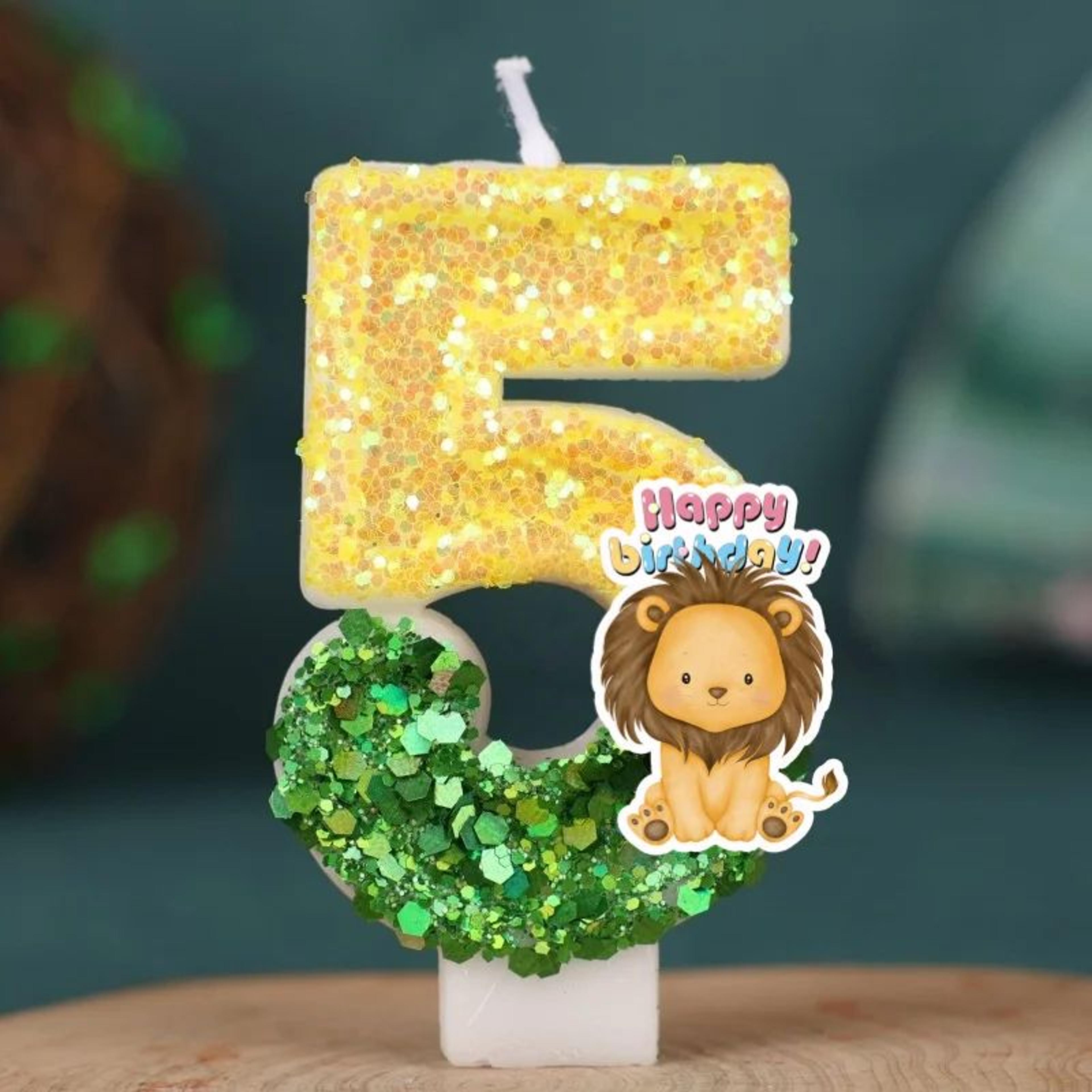 Forest Animal Lion Number Birthday Candle For Kids Cake Decoration 11