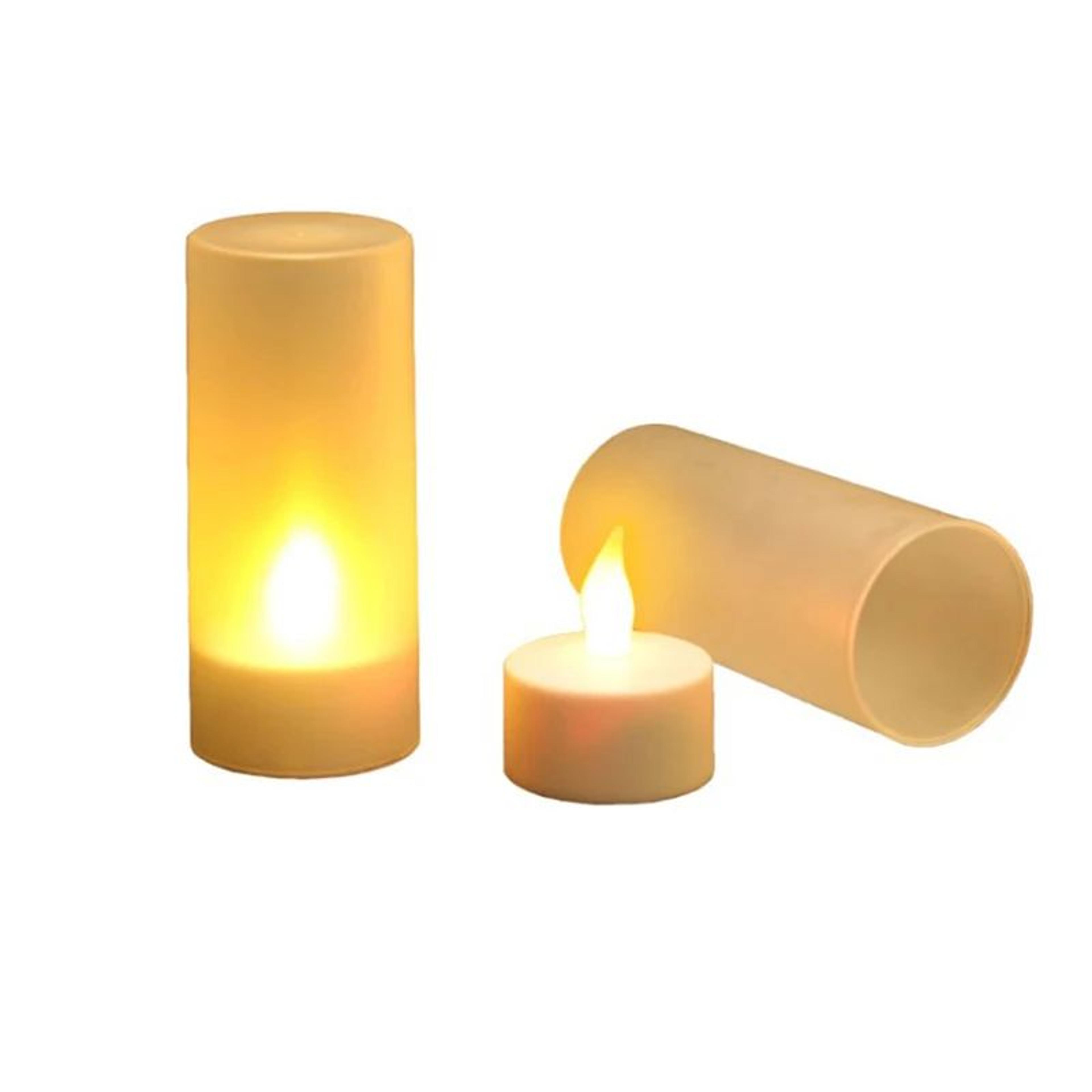 USB Rechargeable Tea Lights Flameless LED Candles Warm Flickering Rechargeable Candle Set 3