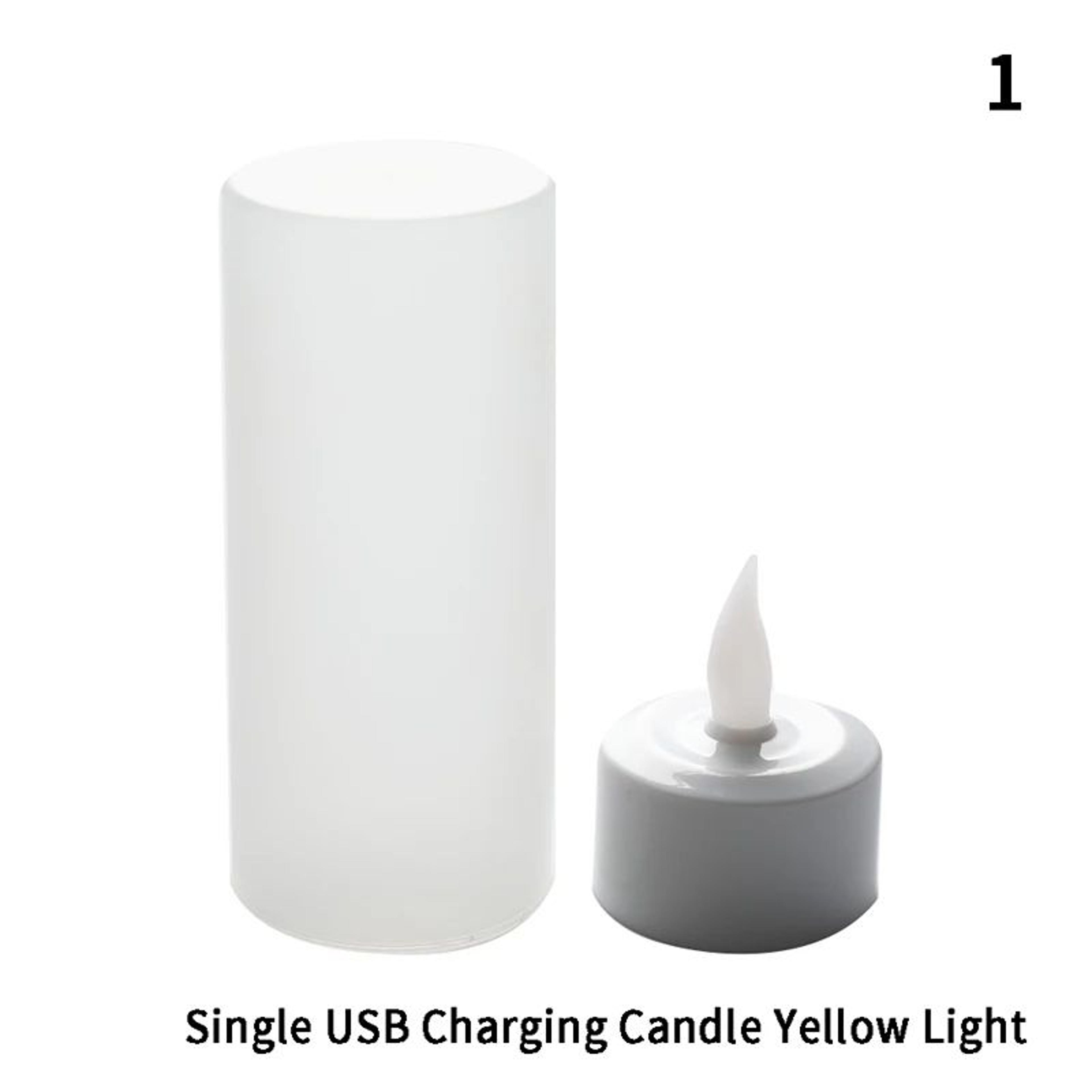 USB Rechargeable Tea Lights Flameless LED Candles Warm Flickering Rechargeable Candle Set 5