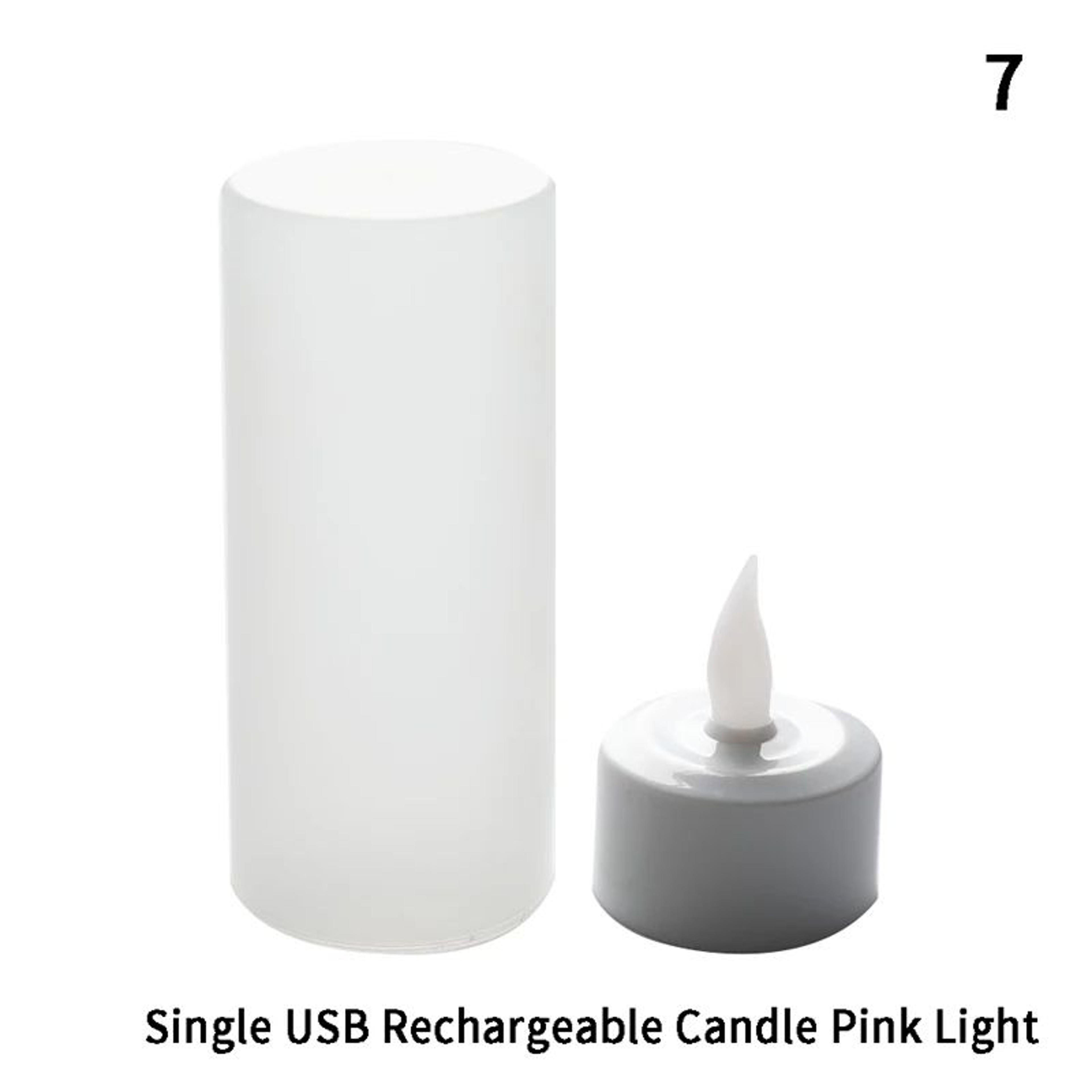 USB Rechargeable Tea Lights Flameless LED Candles Warm Flickering Rechargeable Candle Set 9