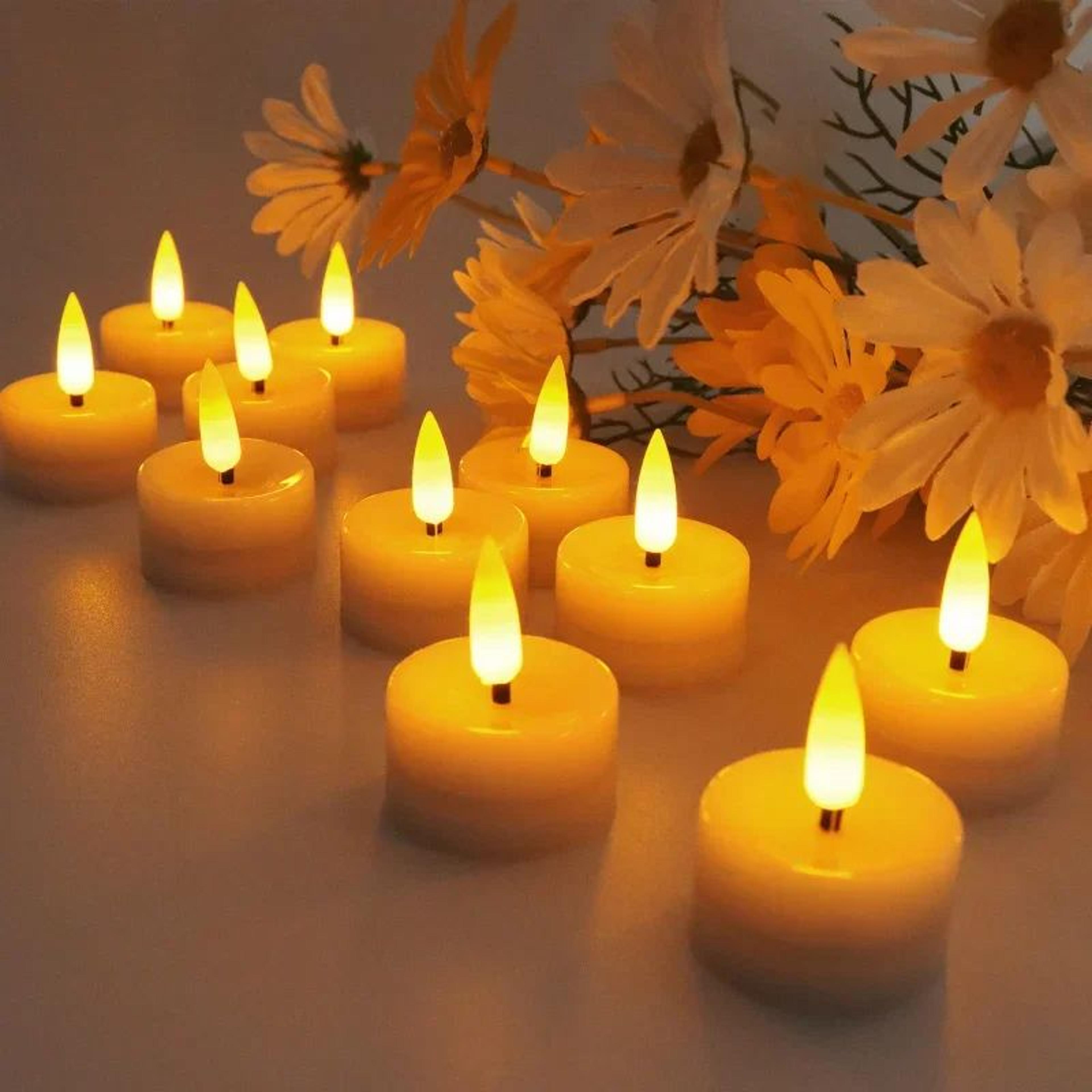 Flameless LED Candles Battery Operated Flickering Tea Lights For Wedding Home Party Decor 1 Or 12 P 1