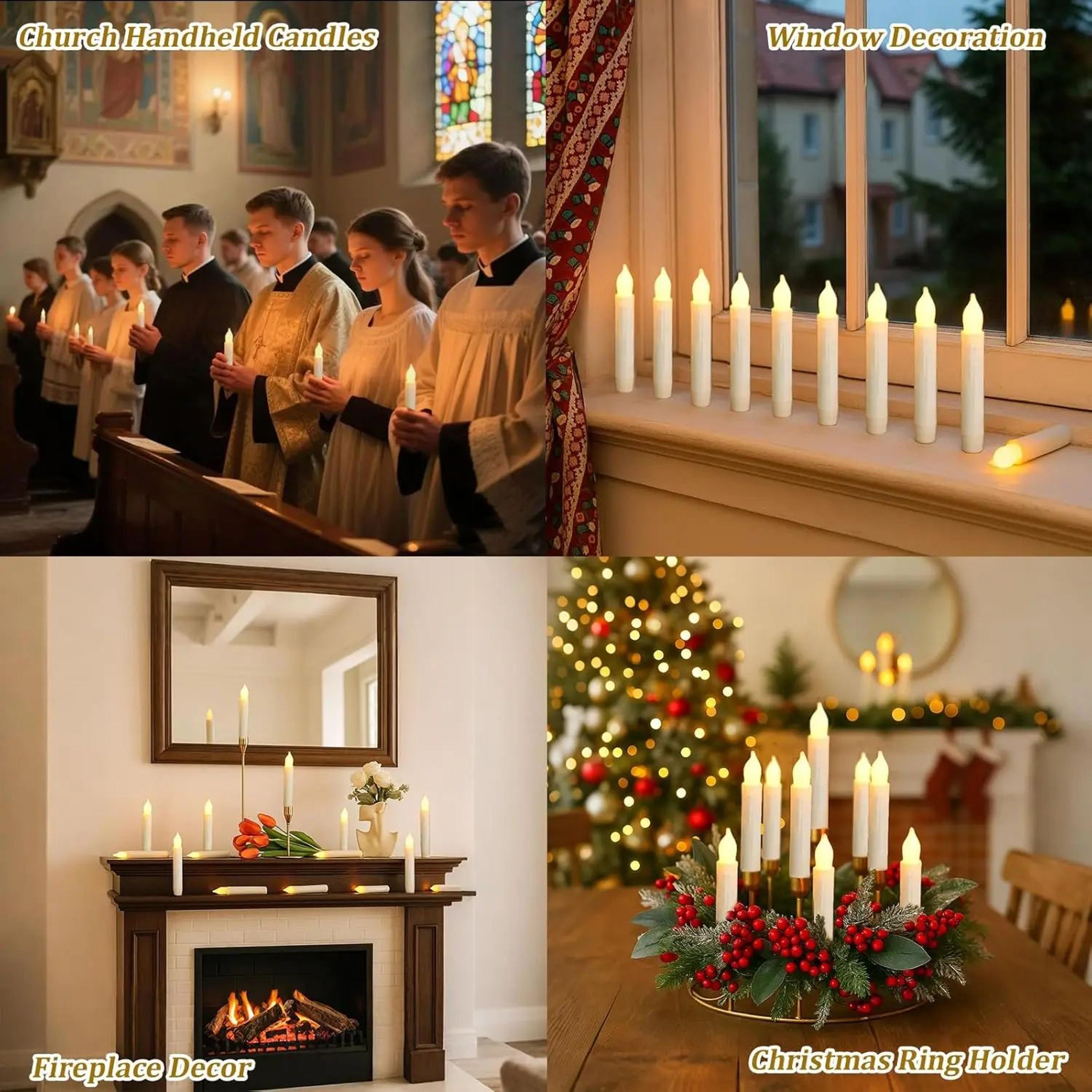 65 Inch LED Taper Candles Battery Operated Flameless Candles For Window And Holiday Decor 1