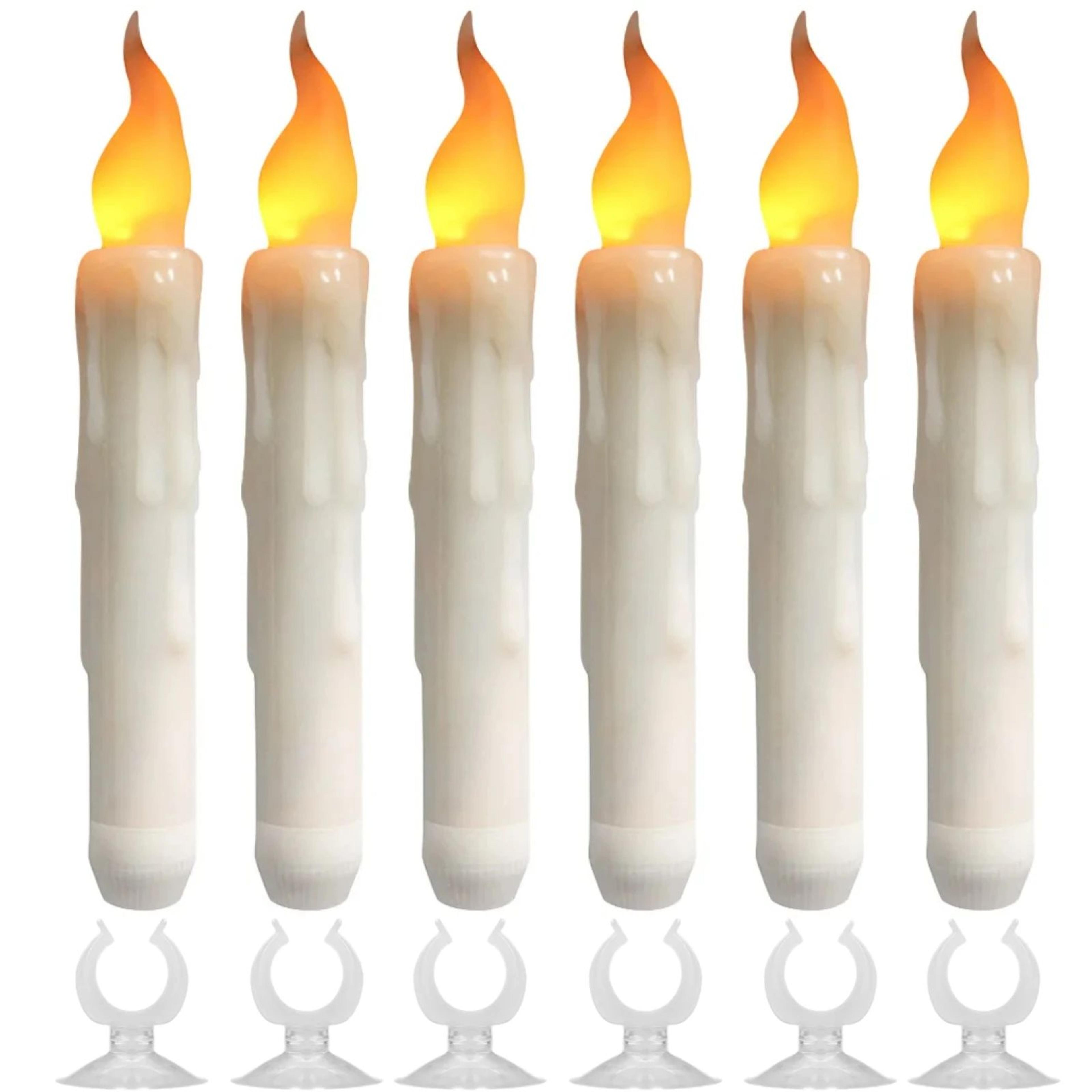 Hanging Window Candles With Suction Cup Warm Flickering LED Flameless Window Decor 9