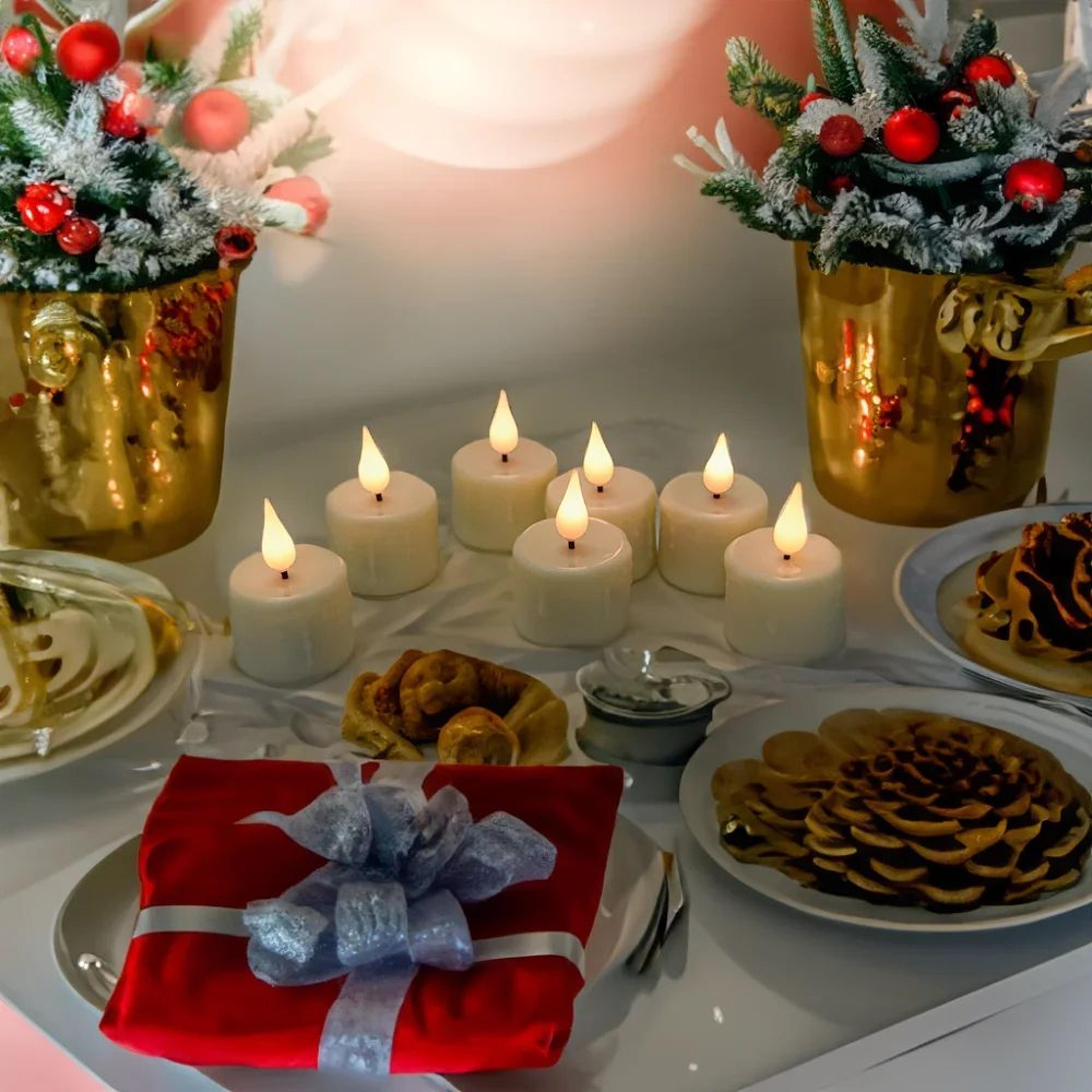 USB Rechargeable LED Tea Lights With Remote Control Timer And Flickering Flameless Candles 4