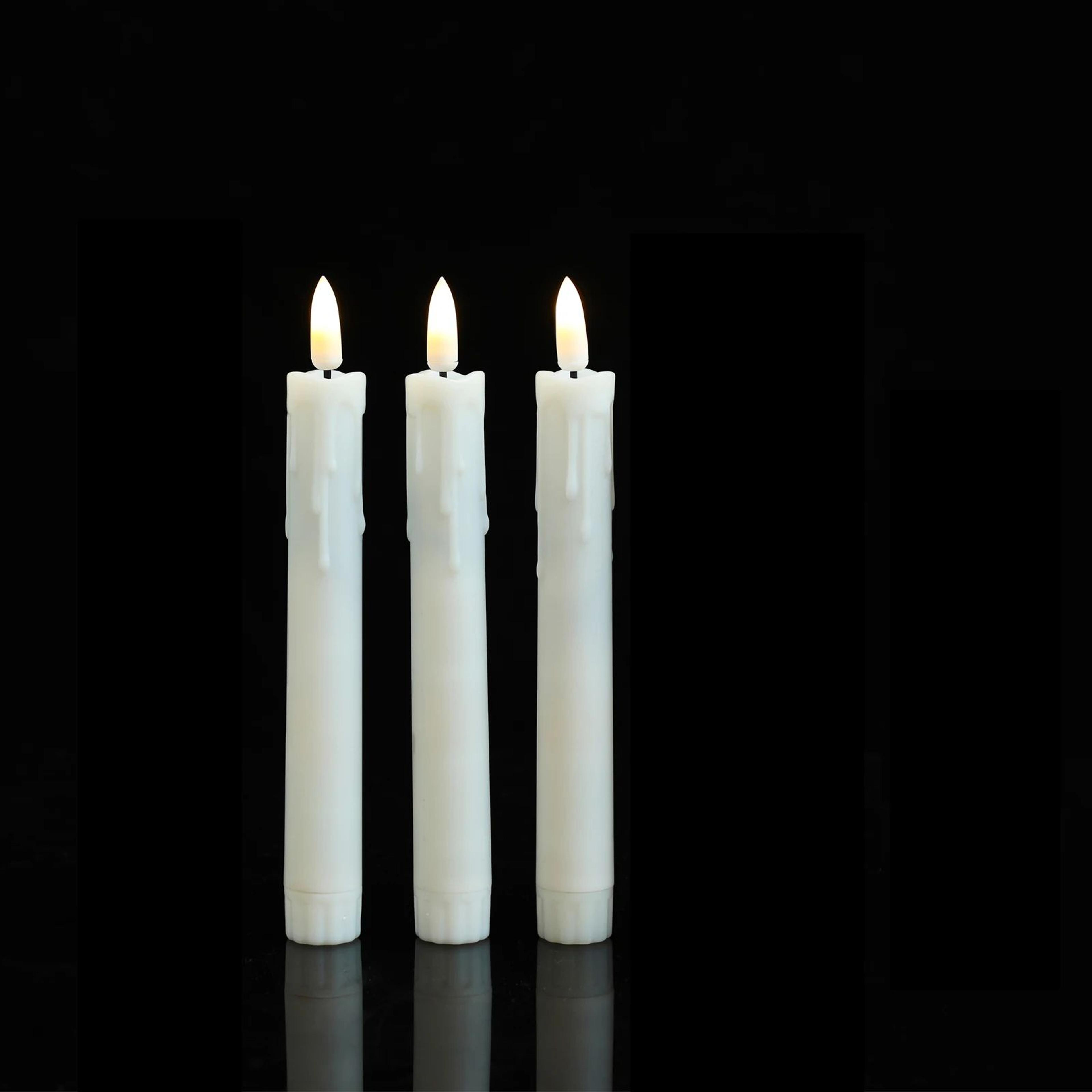 7 Inch LED Taper Candles Battery Operated Flameless Candles Warm White Set Of 3 4 Or 5 6