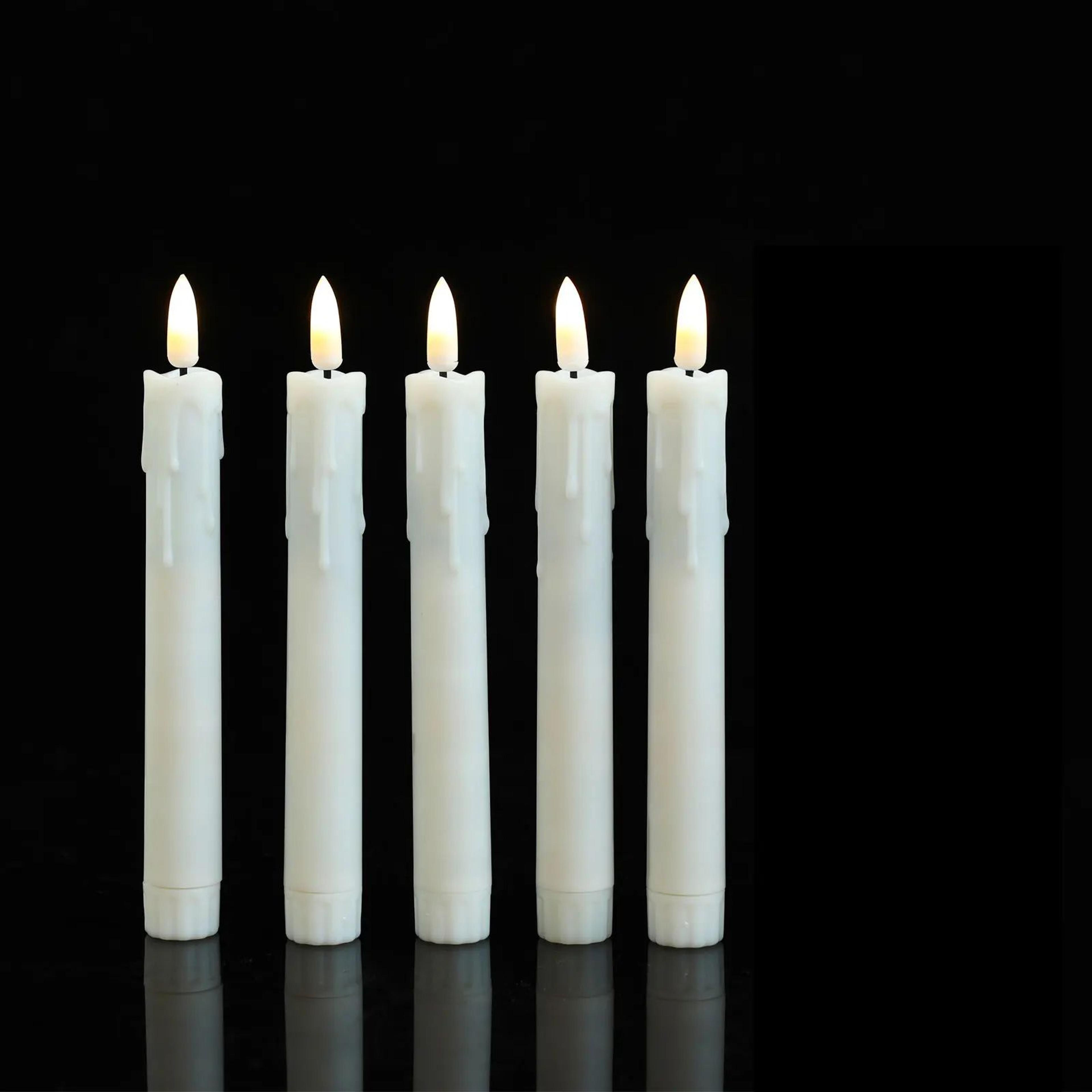 7 Inch LED Taper Candles Battery Operated Flameless Candles Warm White Set Of 3 4 Or 5 8