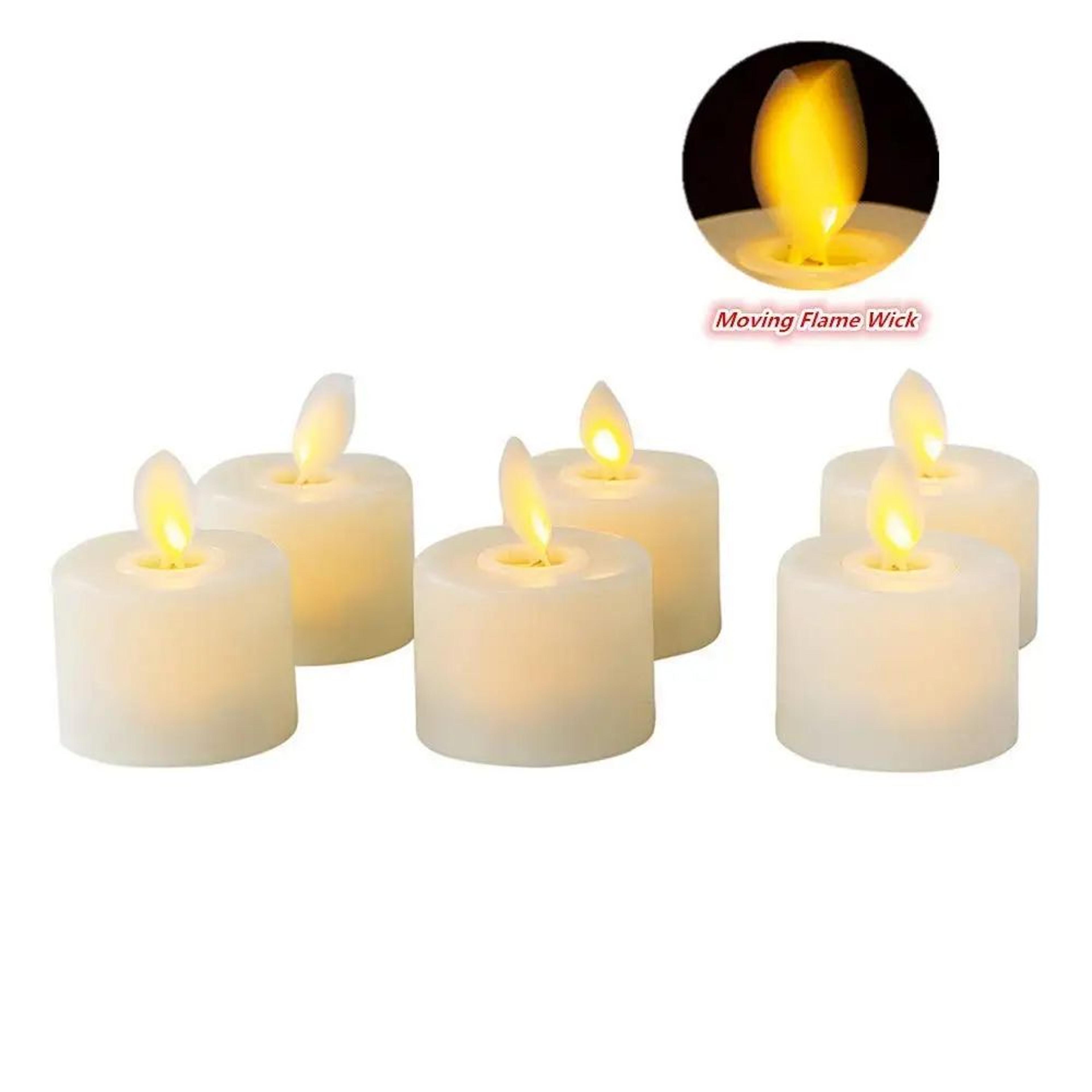 Warm White LED Tea Light Candles With Moving Wick Battery Operated Flameless Candles 3 6 12 Pieces 7