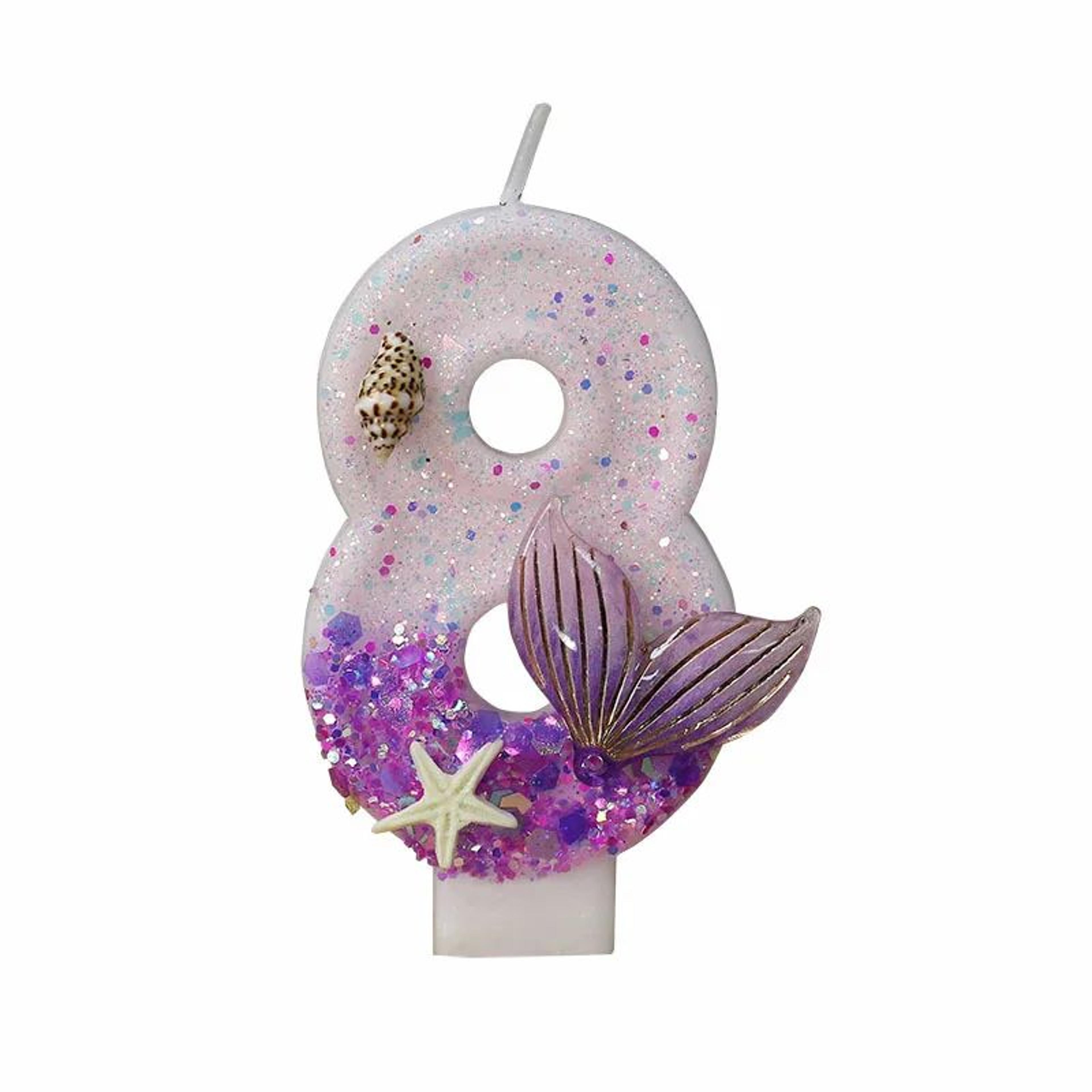 Mermaid Tail Number Birthday Cake Candles With Starfish For Under The Sea Party Decor 4