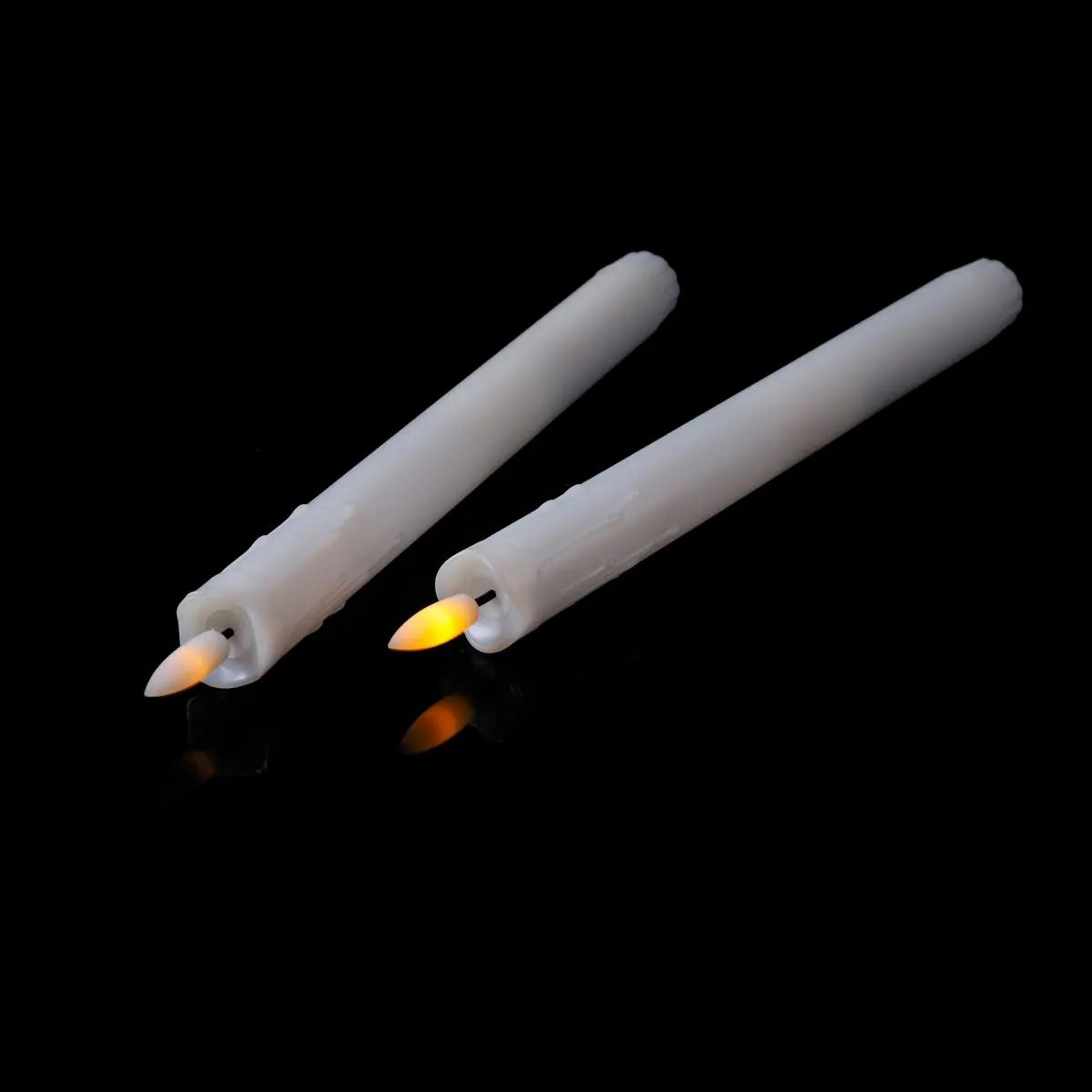 USB Rechargeable Flameless Taper Candles With Remote 10 Inch LED Window Candles 2 Pack 1