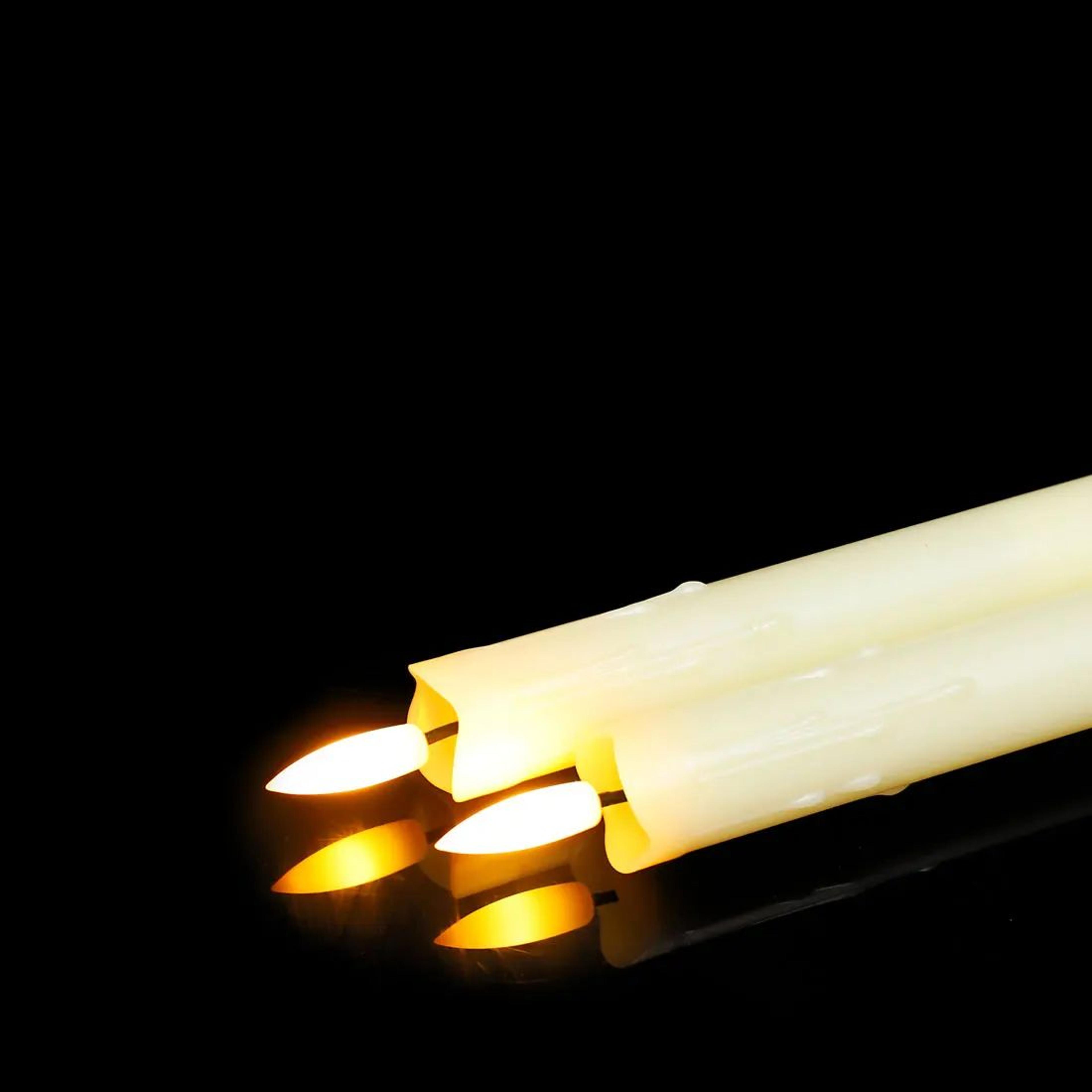 USB Rechargeable Flameless Taper Candles With Remote 10 Inch LED Window Candles 2 Pack 4