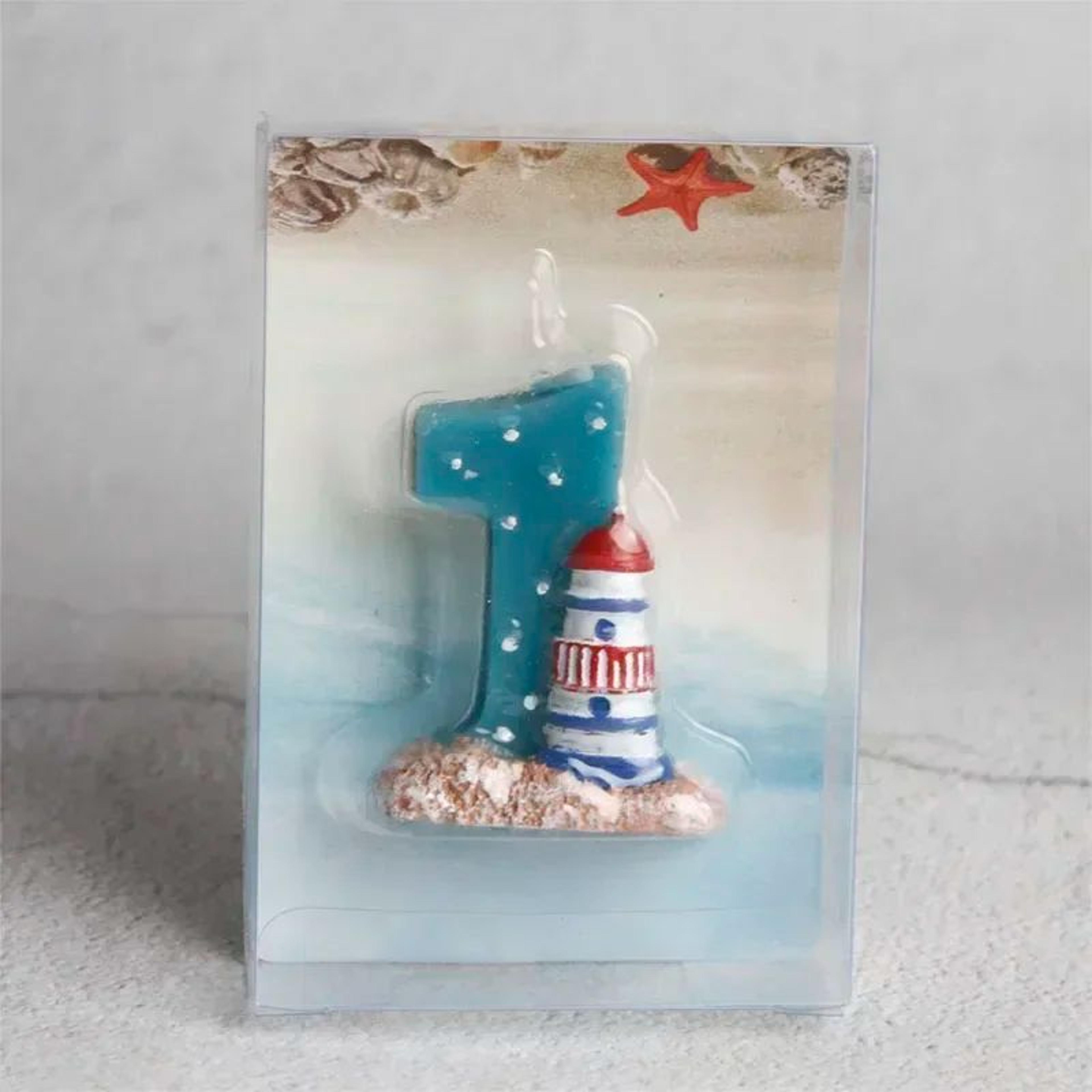 Ocean Theme Number Birthday Candle Cake Topper For Beach And Under The Sea Party Decorations 5