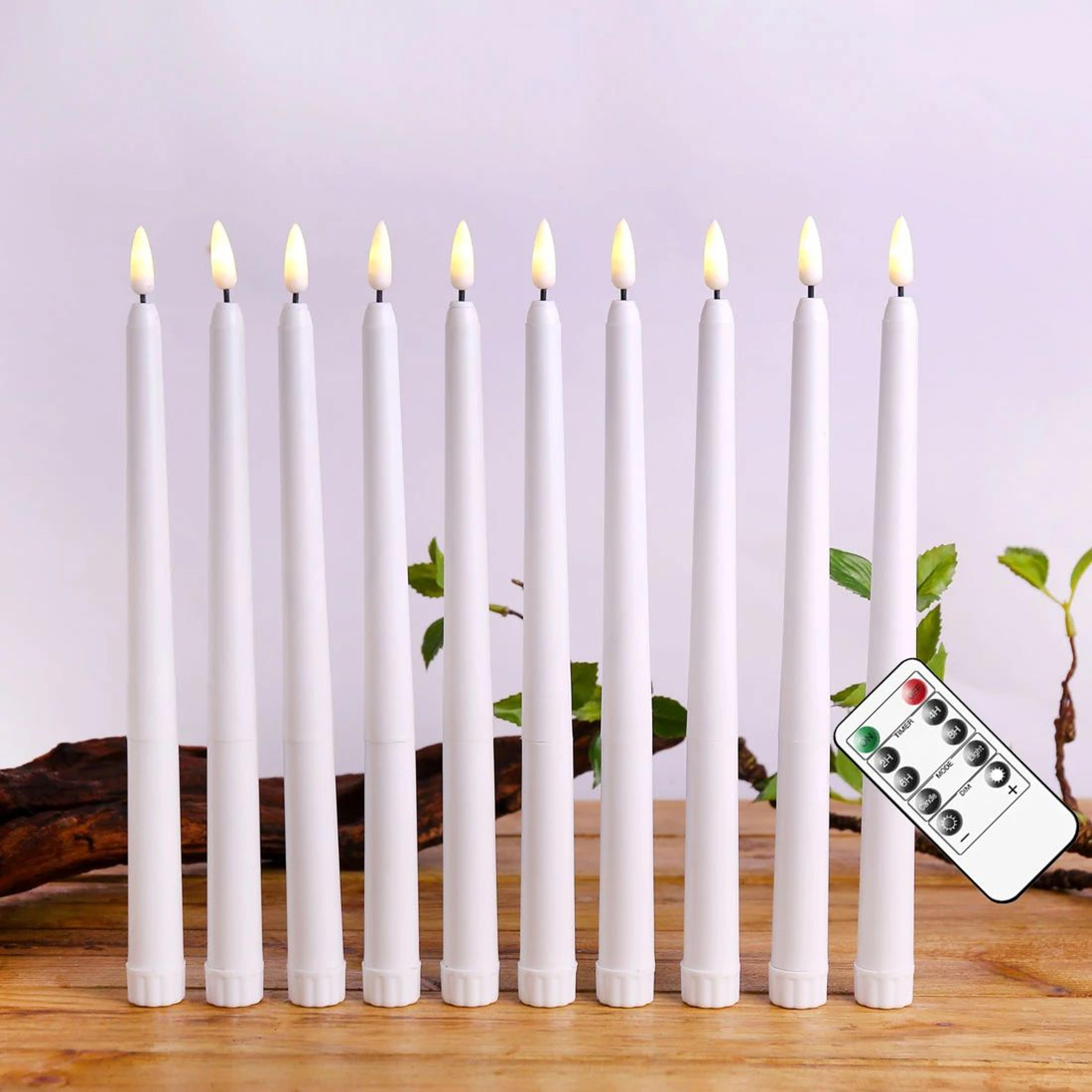 Remote Control Flameless LED Taper Candles Set 3 Or 6 Pieces 65 To 11 Inch 4