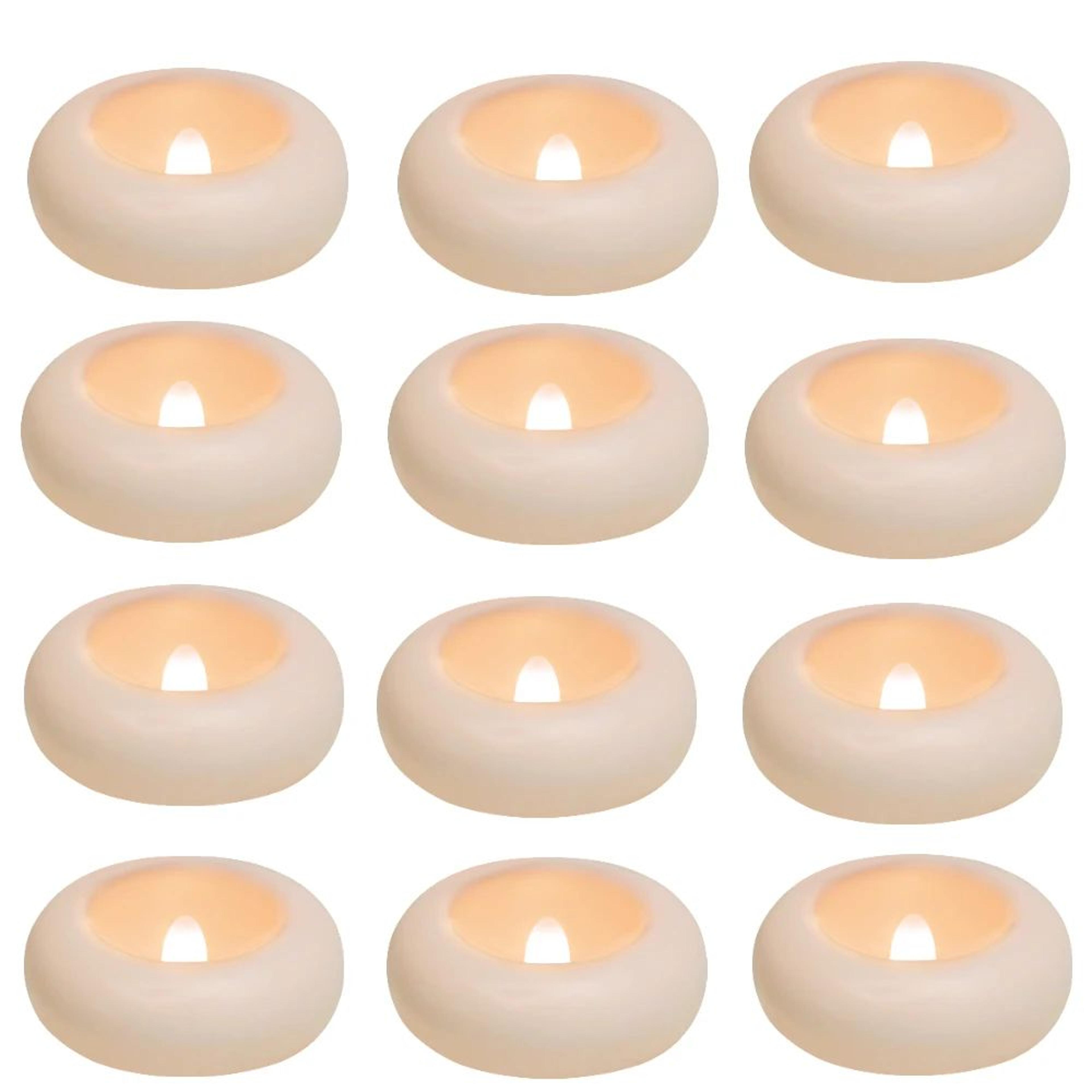 Waterproof Floating LED Candles Flickering Flameless Tea Lights Set For Pool Bath Wedding Decor 6