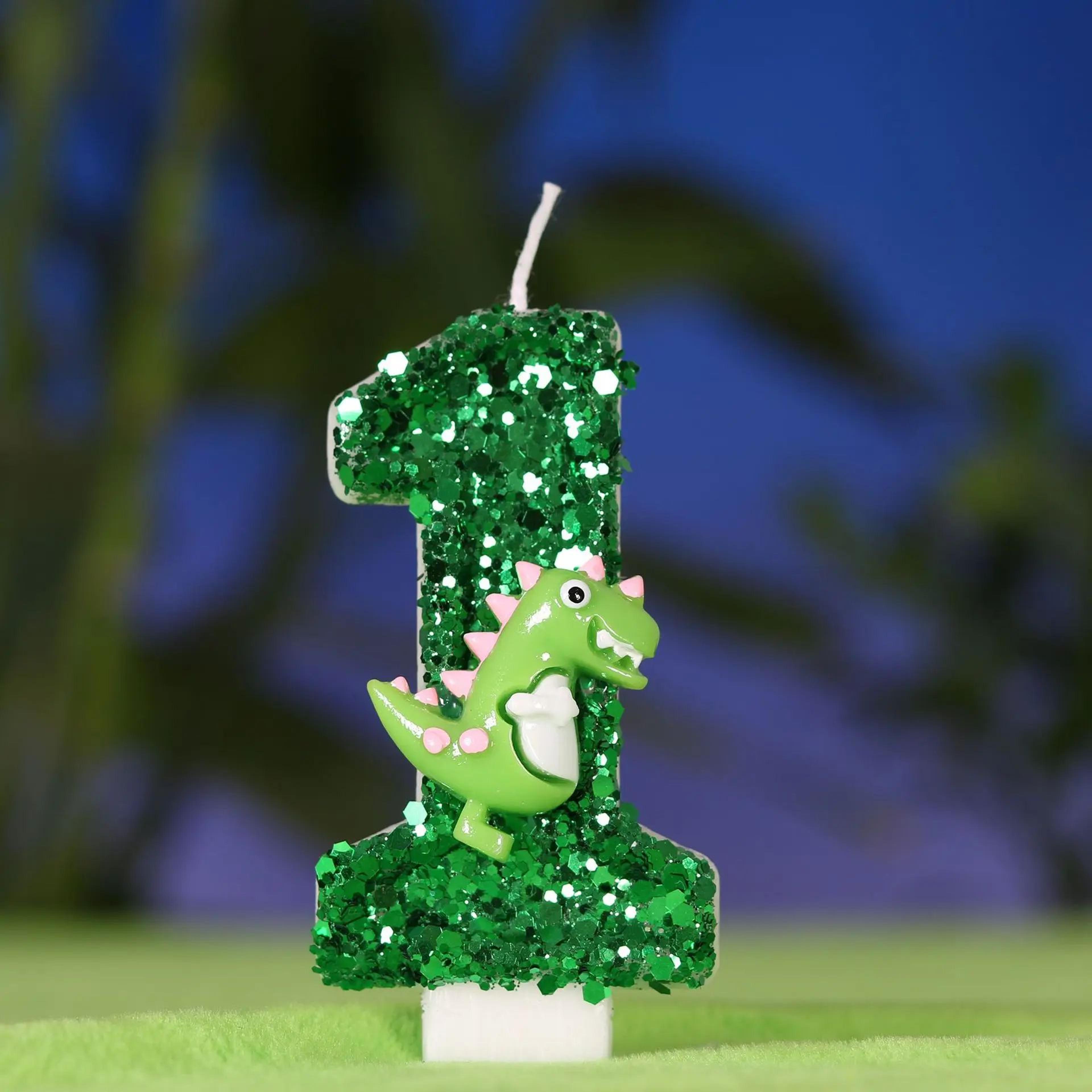 Cute Dinosaur Birthday Candle Number Cake Topper For Kids Party Decoration 6