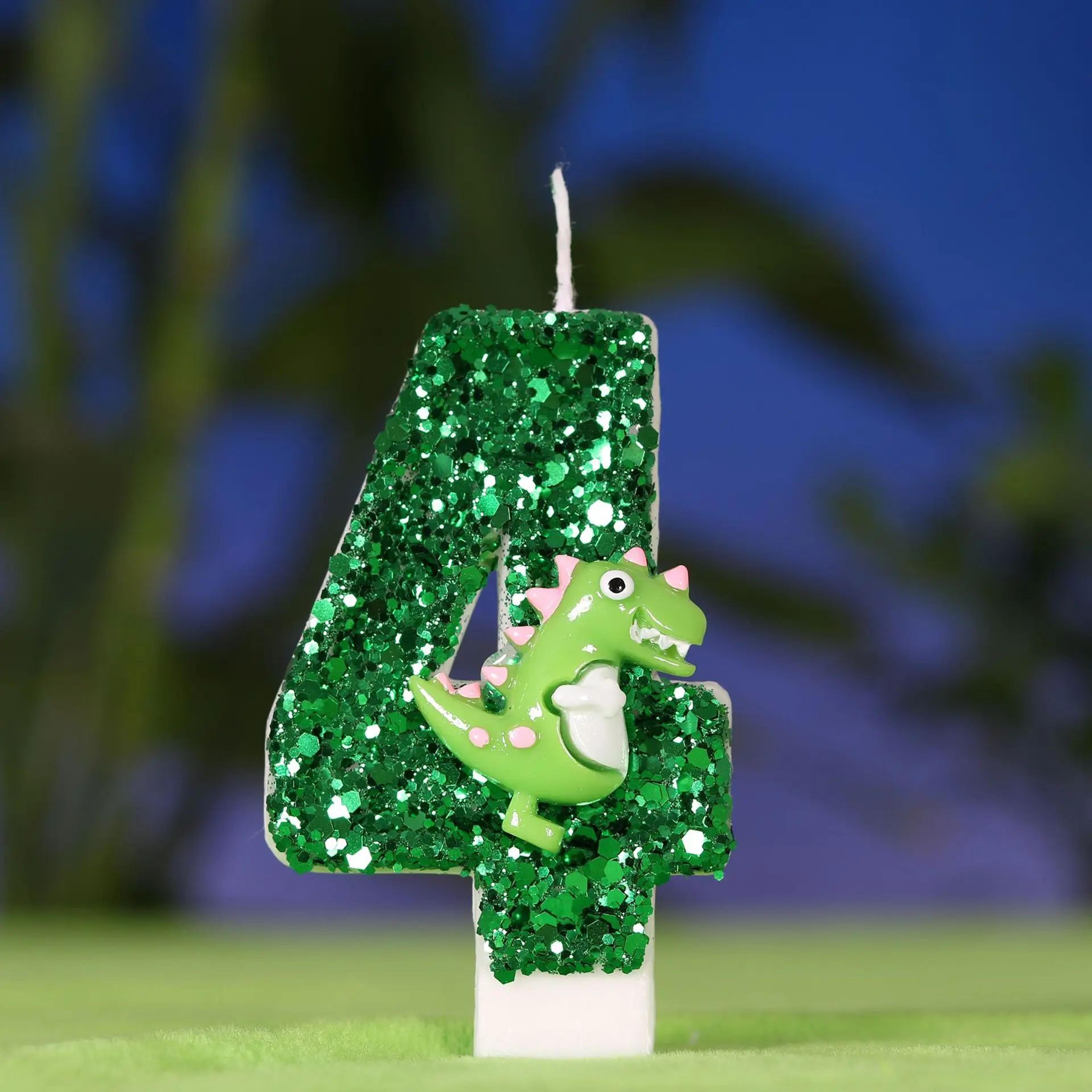 Cute Dinosaur Birthday Candle Number Cake Topper For Kids Party Decoration 9