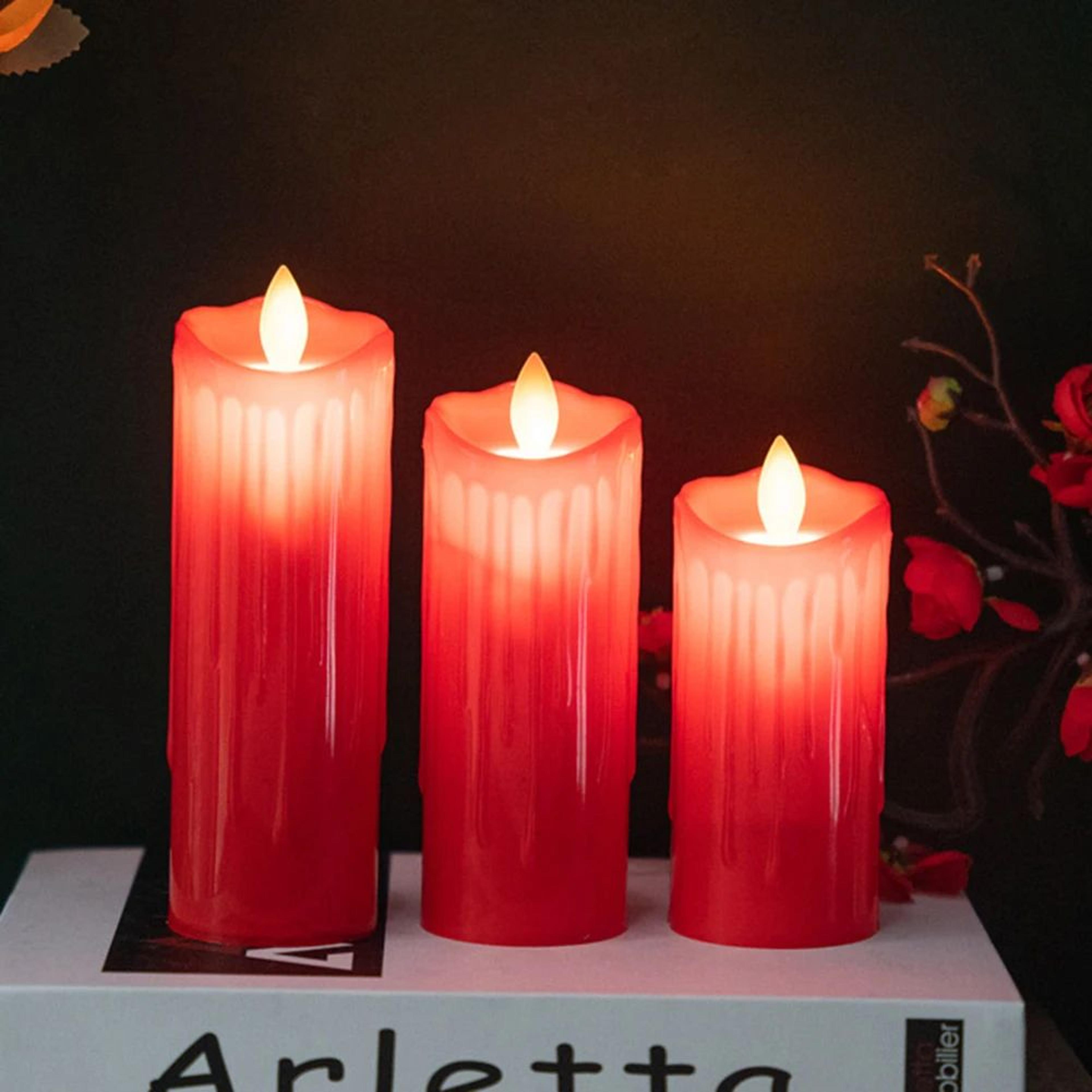 Flameless LED Swinging Flame Candle For Halloween Christmas  Home Decor 2