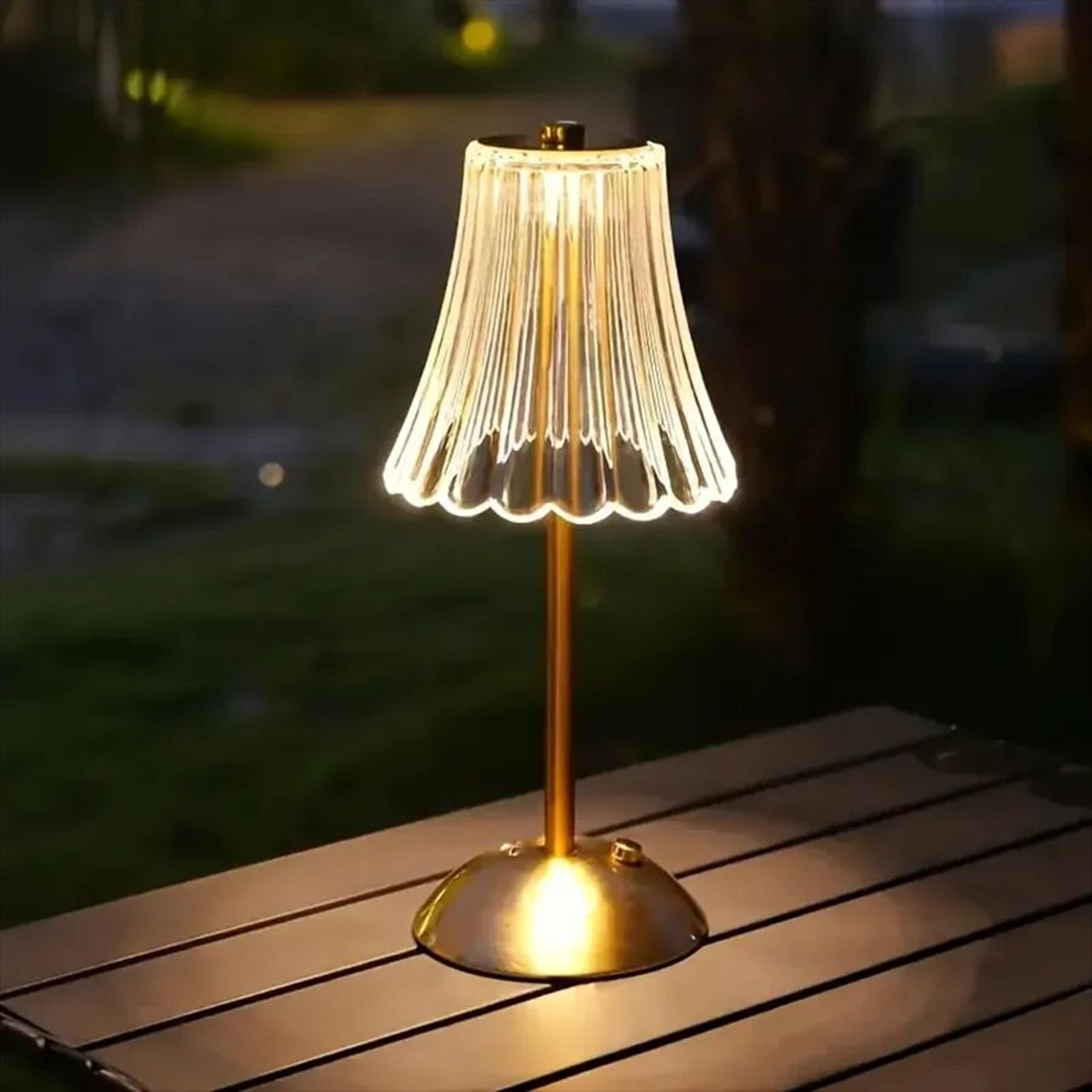 LumiCrystal Rechargeable Table Lamp  Crystal LED Dimmable Bedside Light With USBC Charging 0
