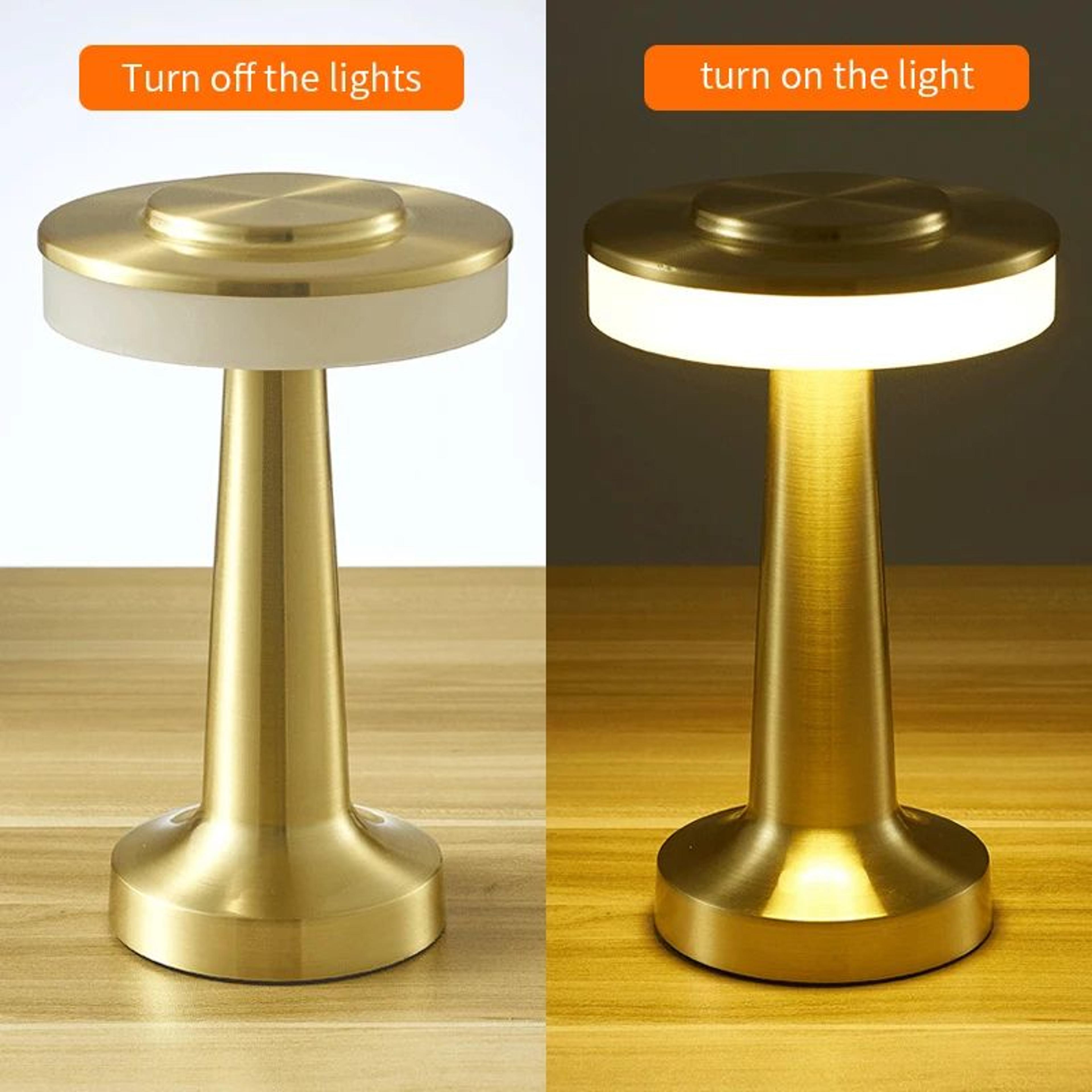 Rechargeable Touch Control LED Table Lamp  Cordless 3Color Dimmable Bedside  Dining Light 4