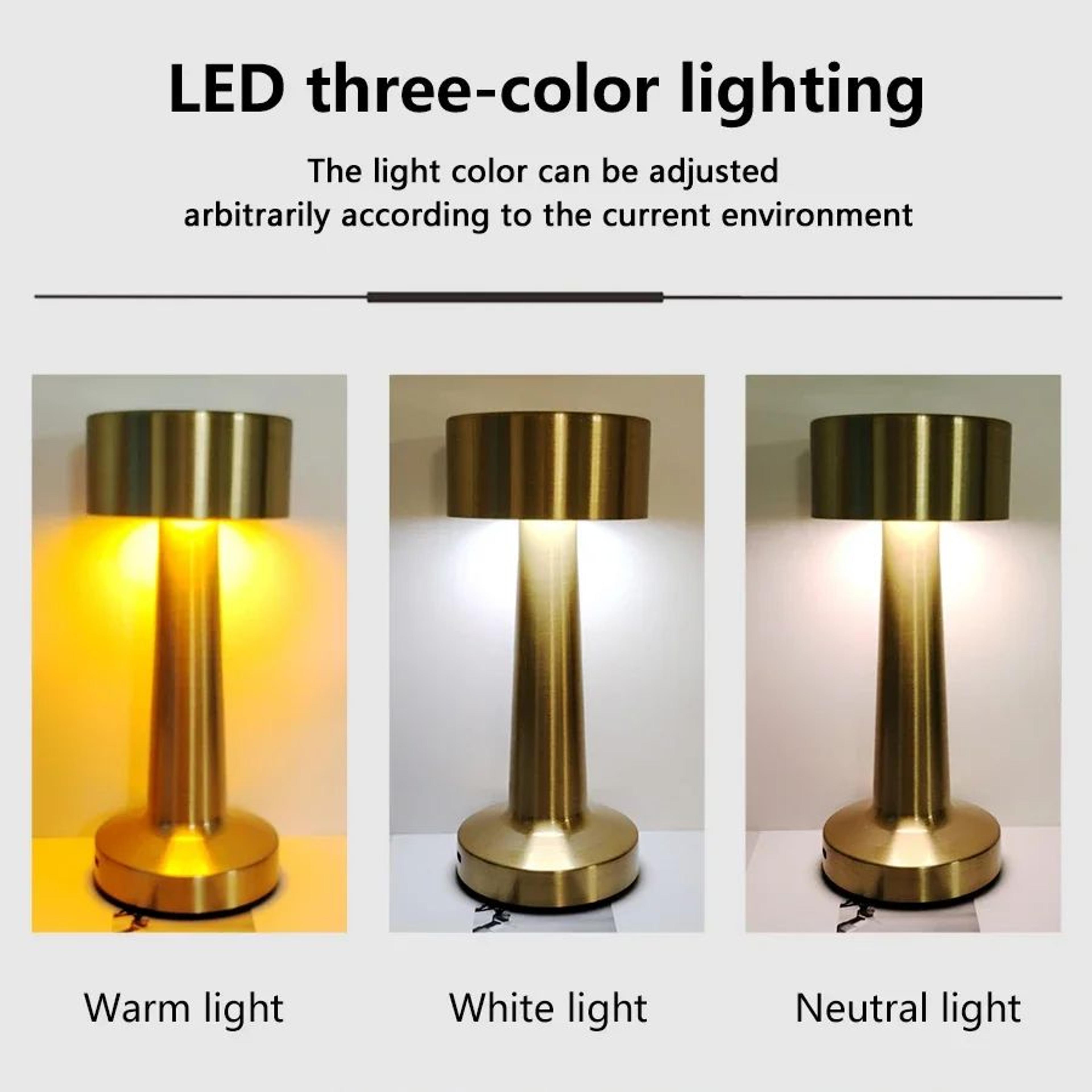 LumiGlow Cordless Table Lamp  Rechargeable Touch Control LED Lamp With 3 Color Modes 2