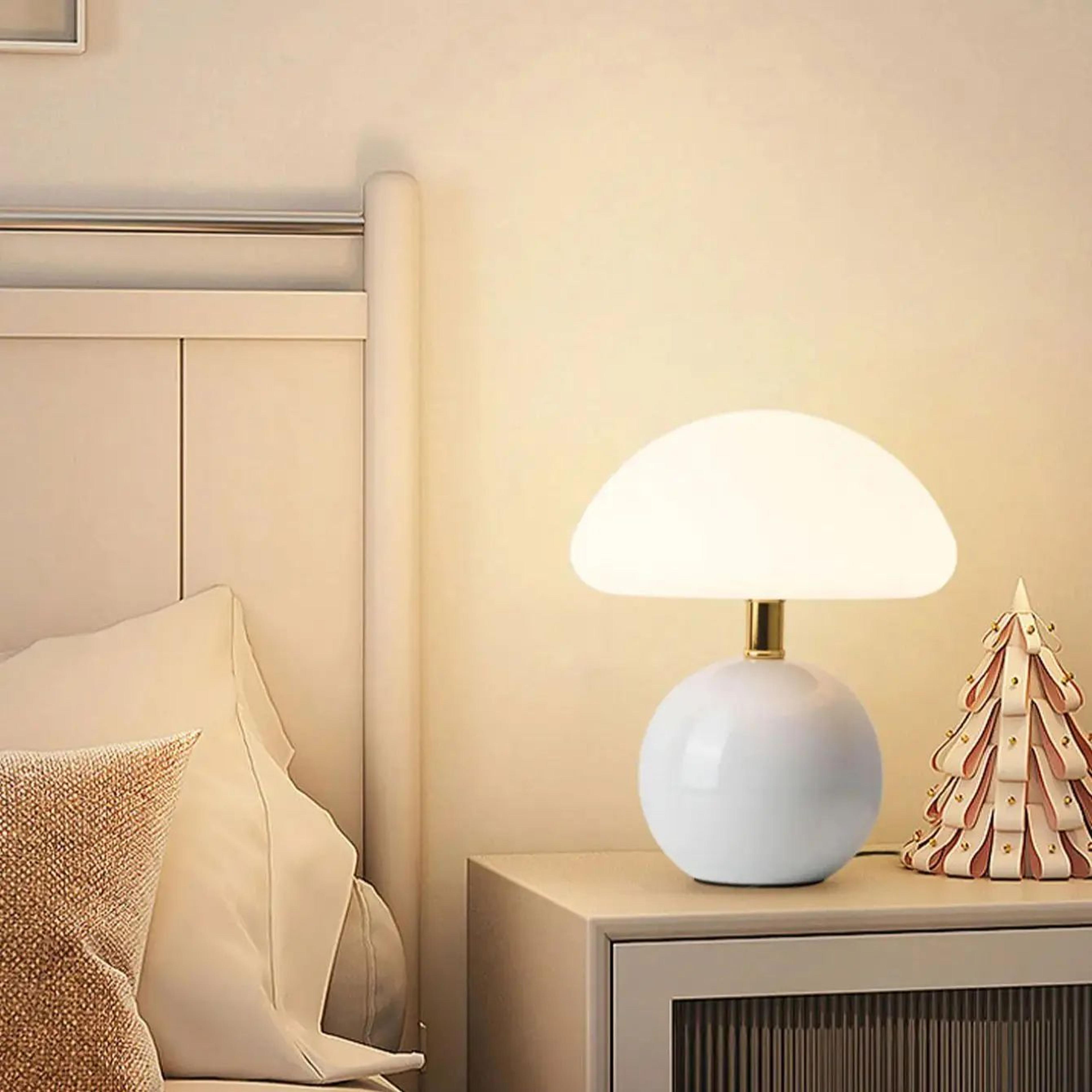 Retro Mushroom Table Lamp USB Bedside LED Night Light For Bedroom  Desk 5