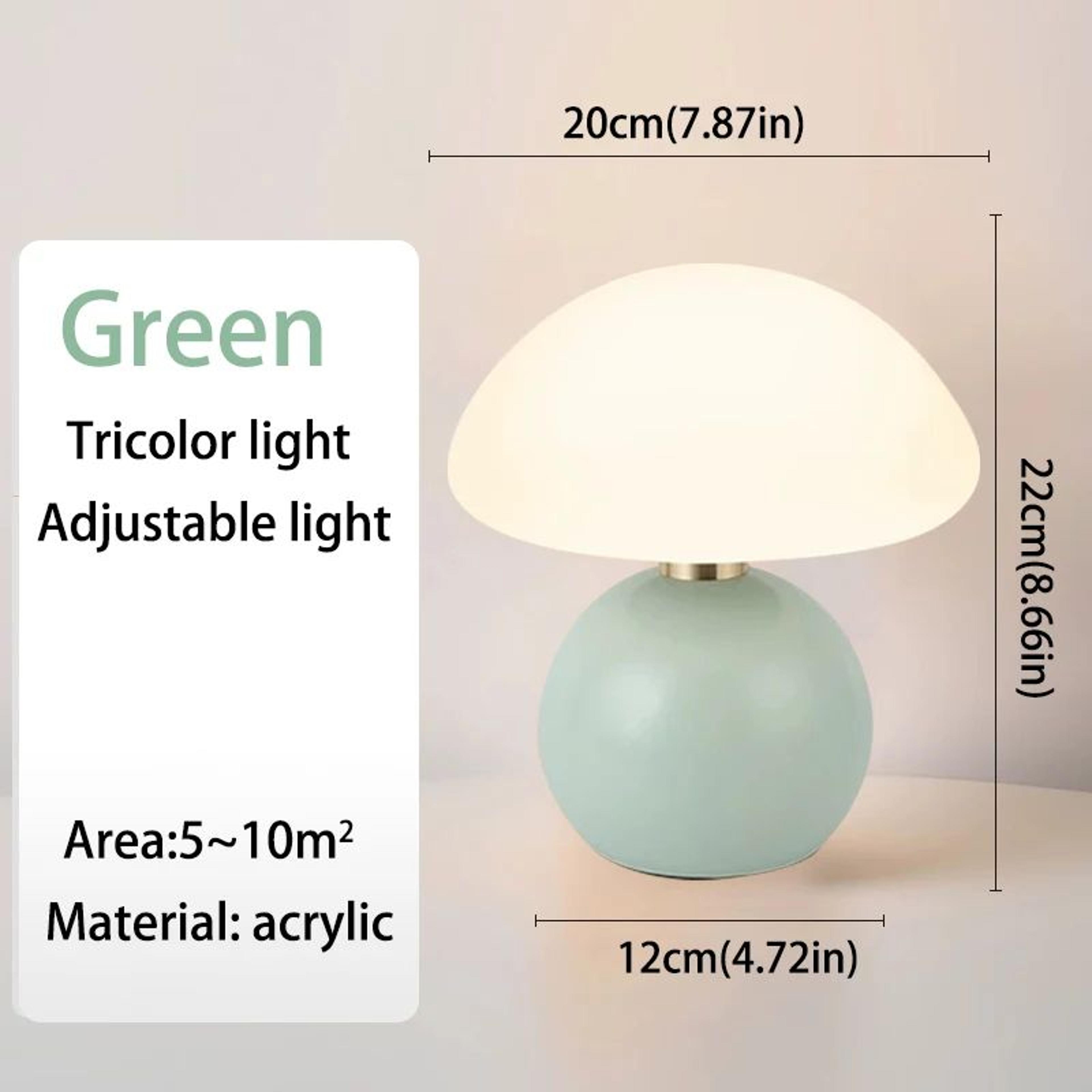 Retro Mushroom Table Lamp USB Bedside LED Night Light For Bedroom  Desk 10