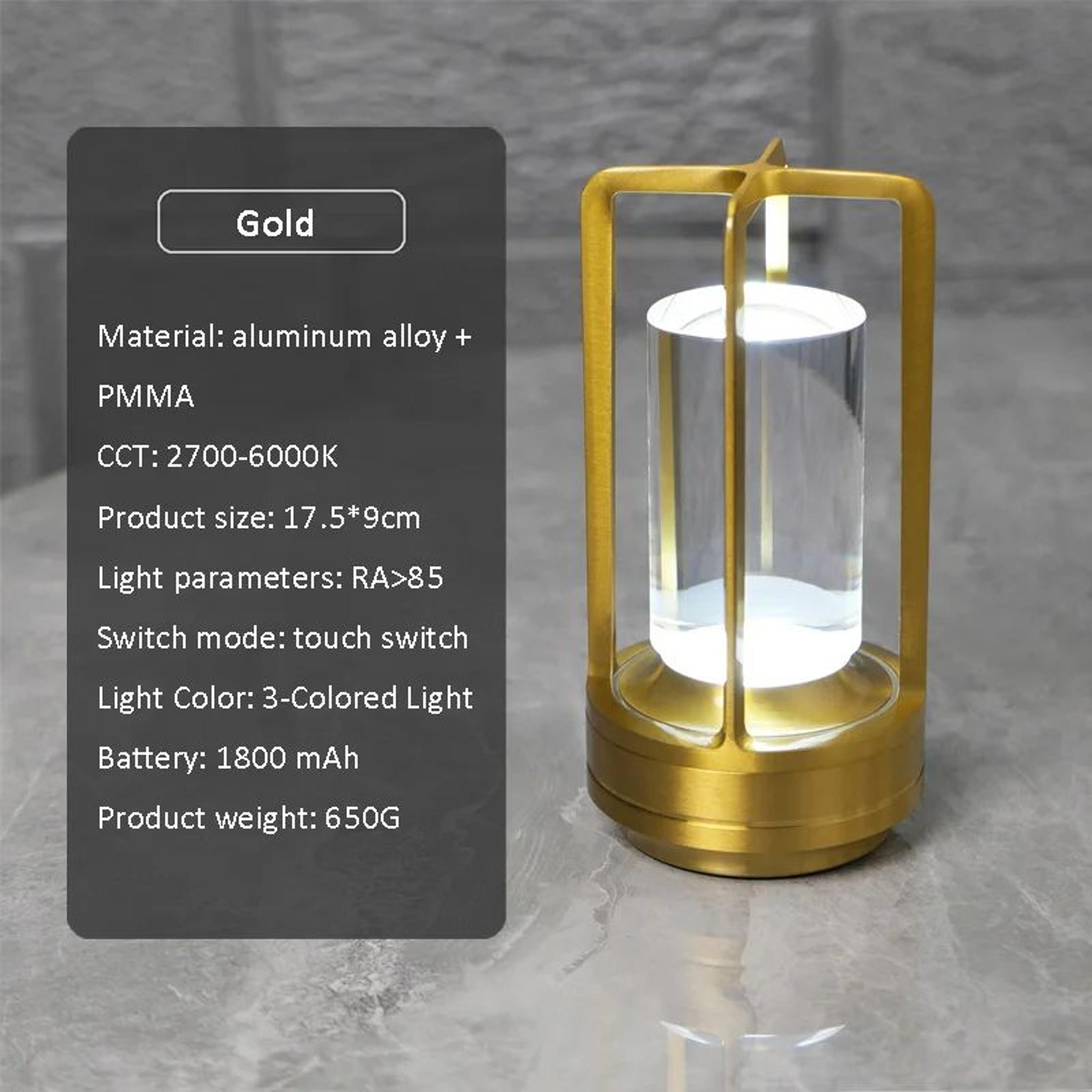LuxeGlow Rechargeable Crystal Table Lamp With Touch Dimming LED Light 7