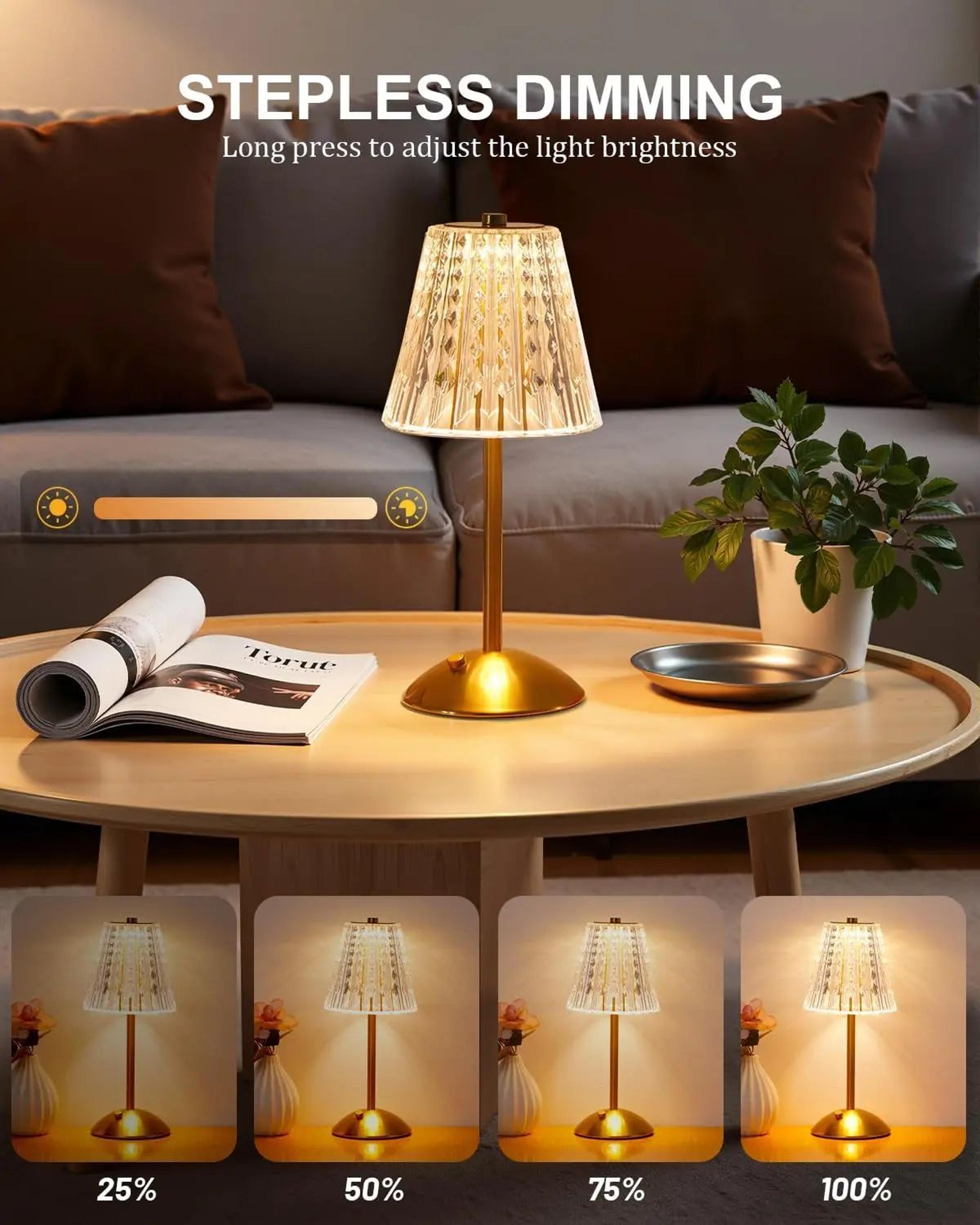 4W Rechargeable LED Table Lamp With Touch Sensor  Stepless Dimming 1