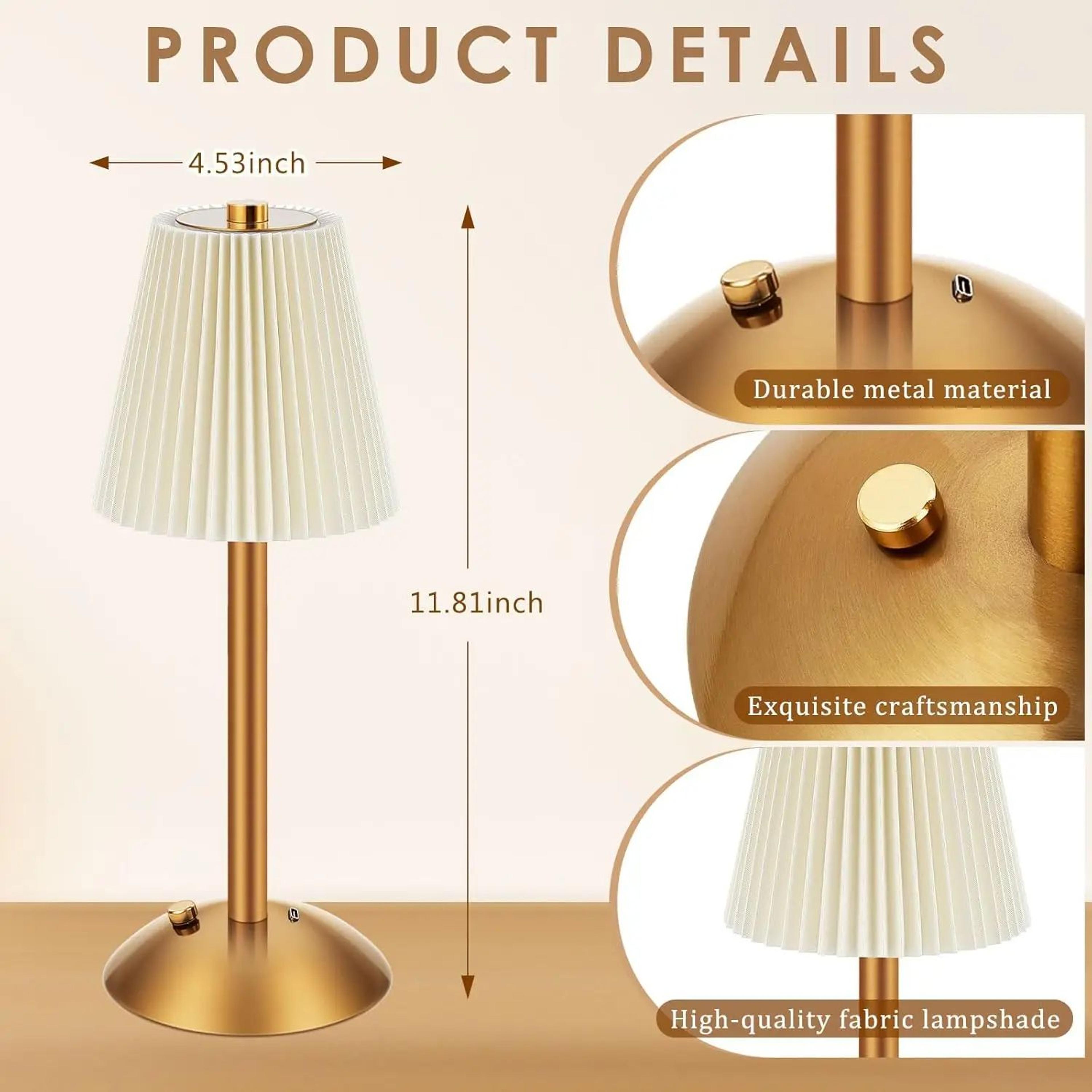 Rechargeable Table Lamp With Touch Control  Cordless LED Desk Lamp With 3 Color Modes 2