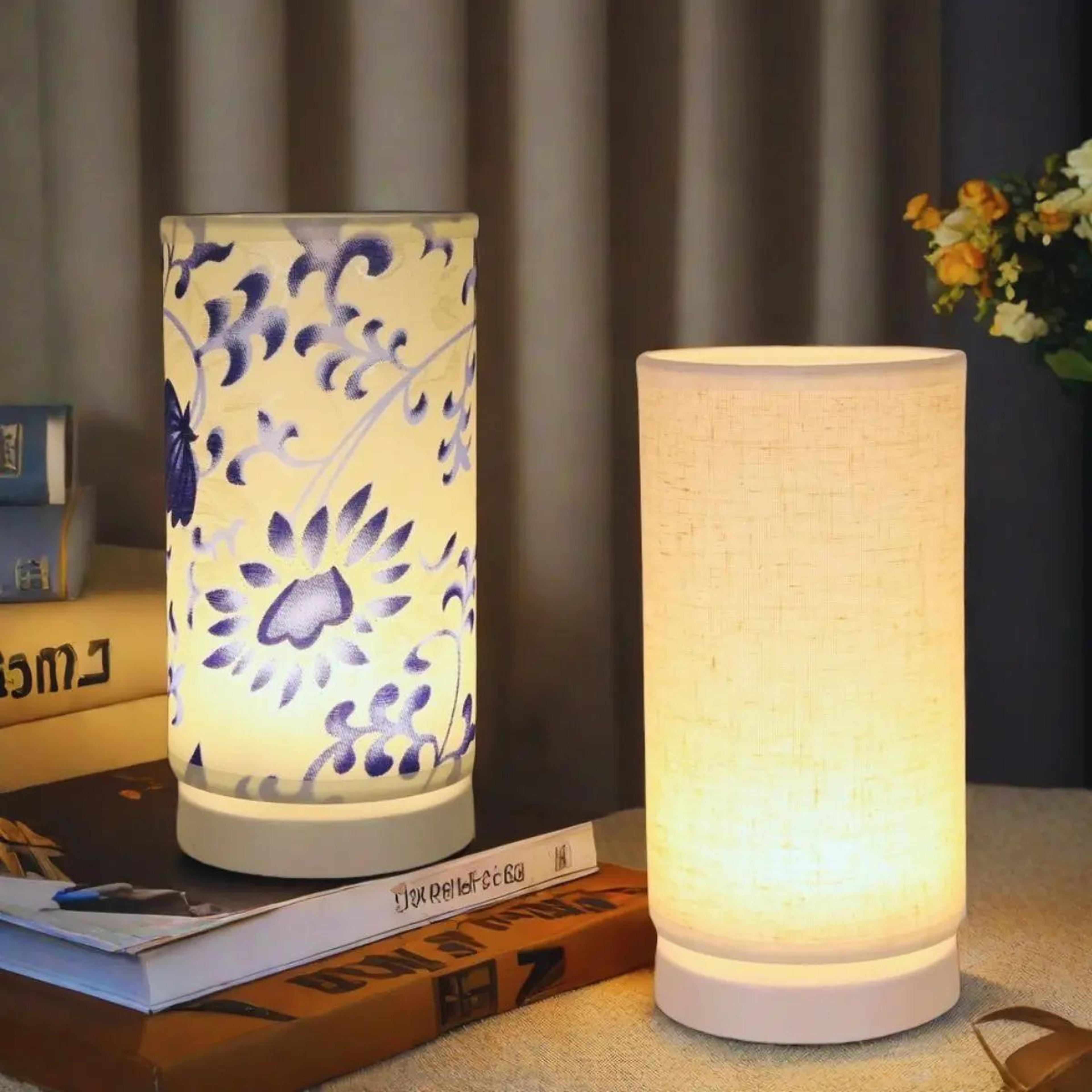 Warm Fabric LED Desk Lamp With USB Power For Bedroom Reading  Home Decor 0