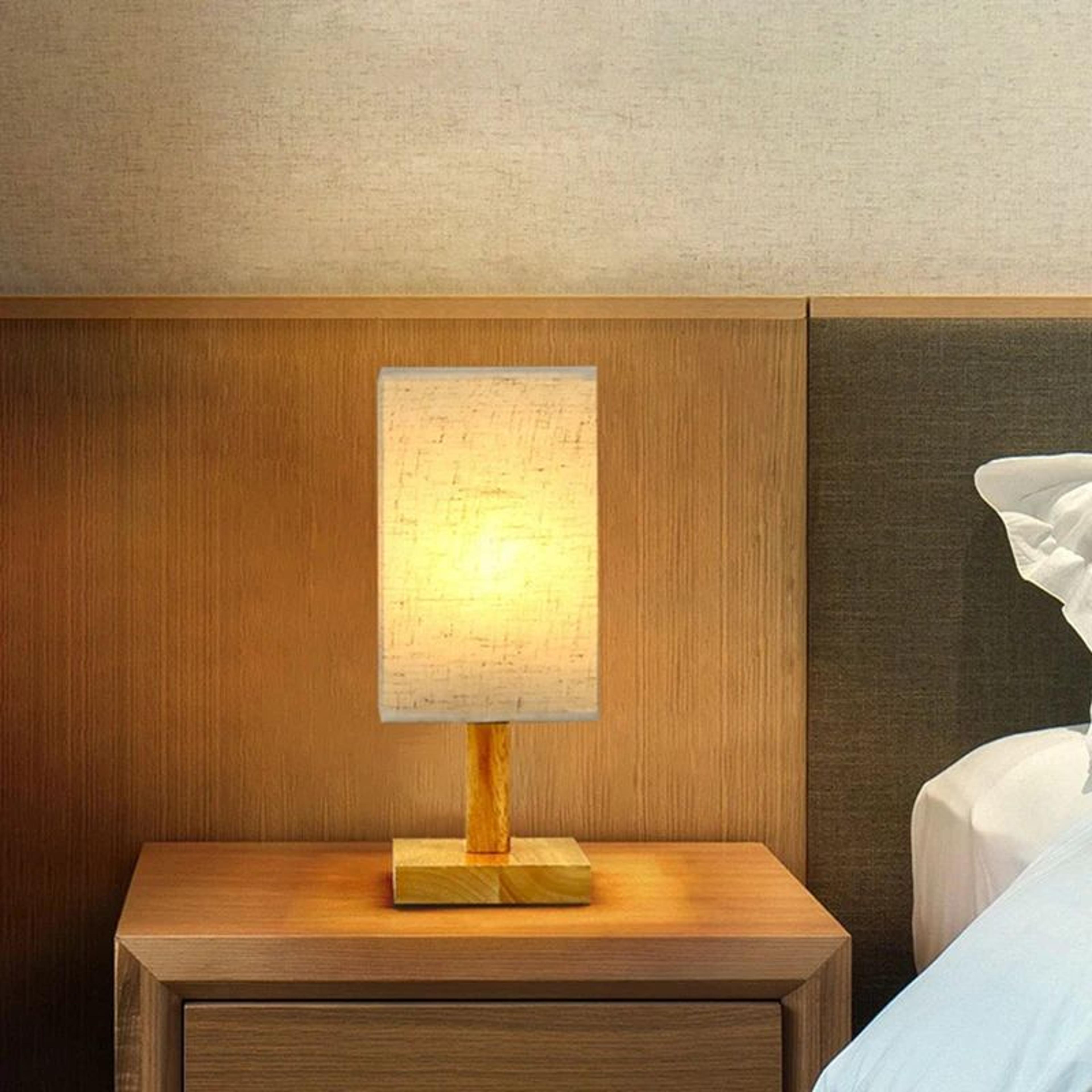 SereneGlow LED Bedside Lamp  Dimmable USB Table Lamp With Fabric Shade For Bedroom Decor 2