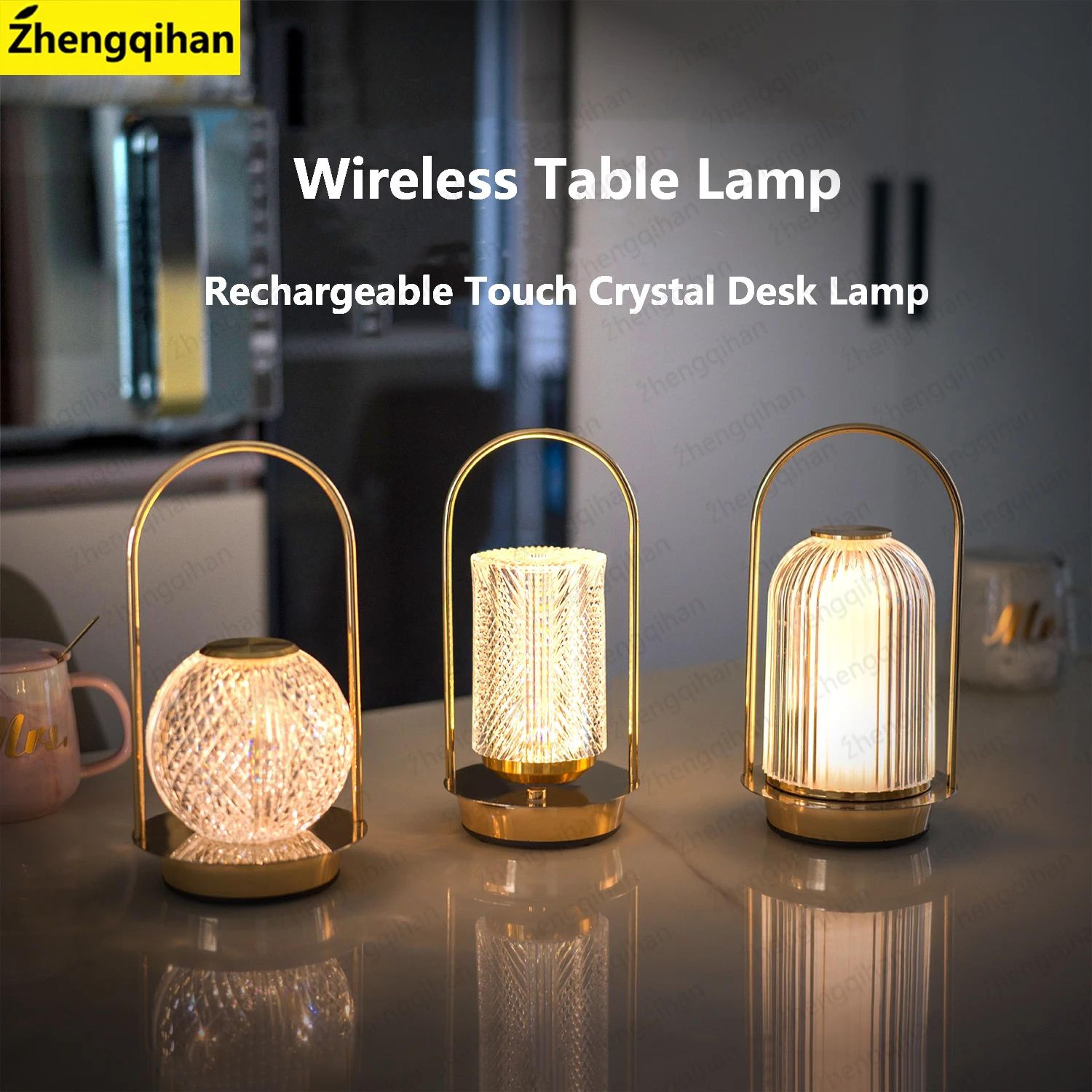 LuxeGlow Rechargeable Crystal LED Table Lamp With Touch Control For Bedroom  Home Decor 0
