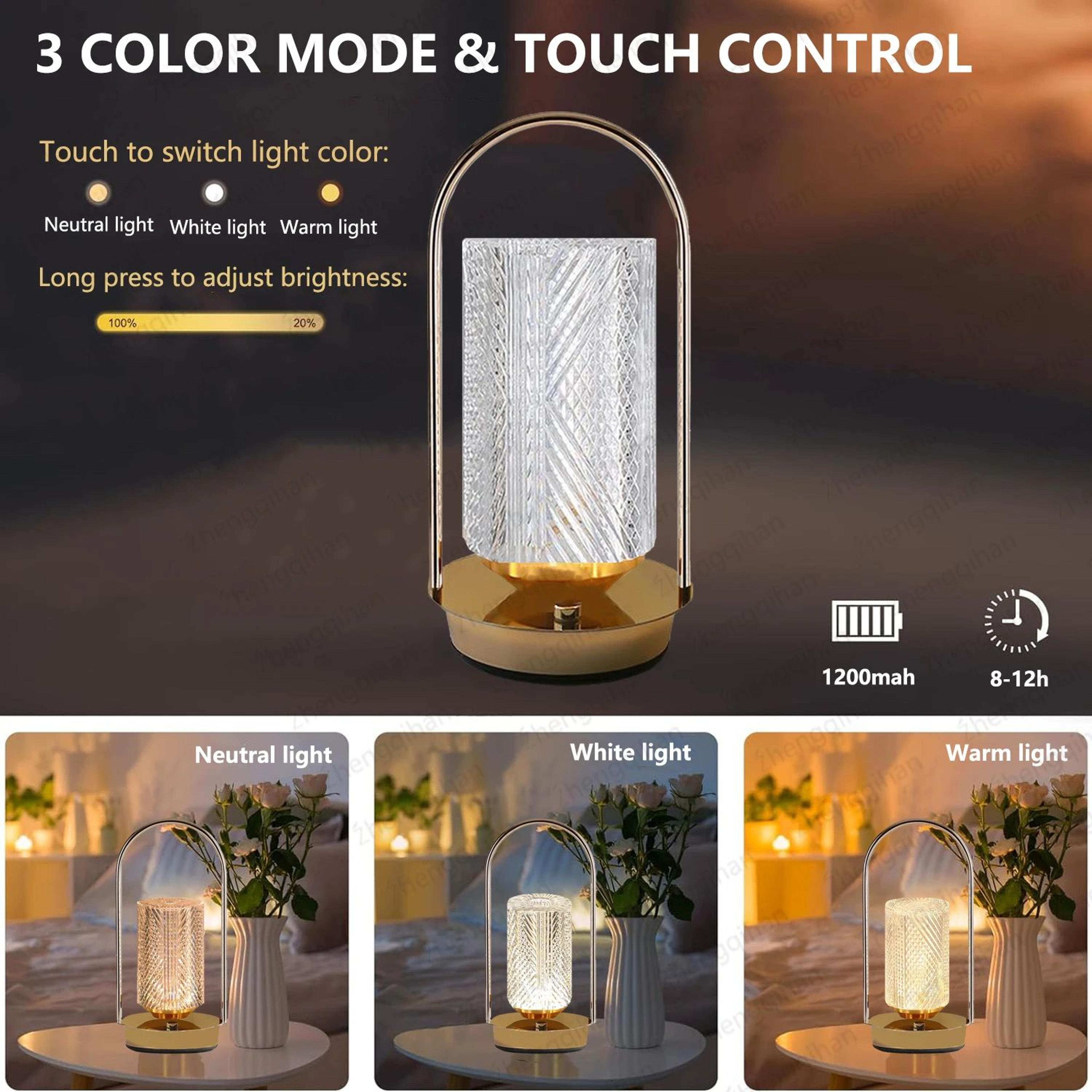 LuxeGlow Rechargeable Crystal LED Table Lamp With Touch Control For Bedroom  Home Decor 1