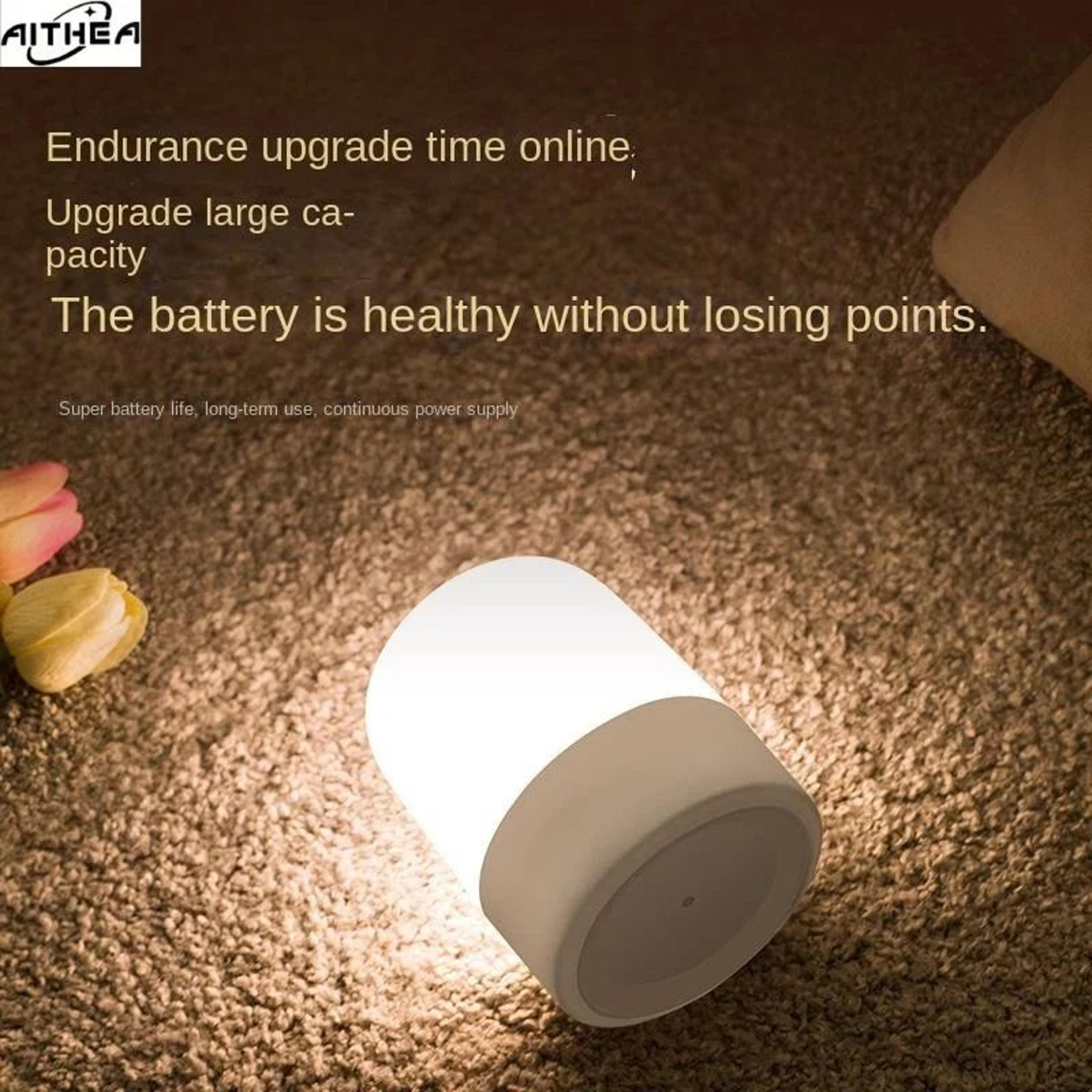 AITHEA LED Night Light Touch Bedside Lamp  3Color Dimmable Table Lamp With USB Rechargeable Design 4