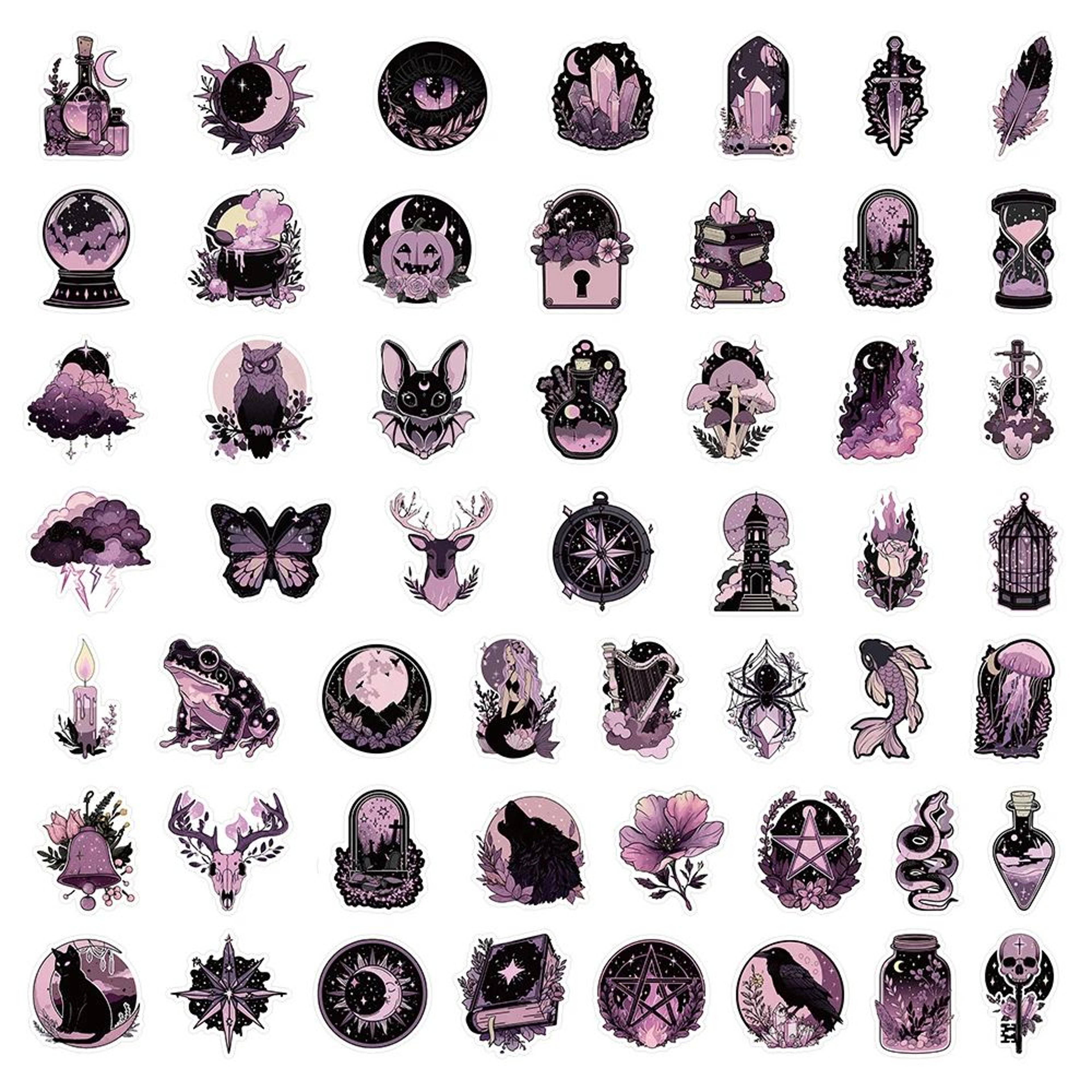 Midnight Menagerie Gothic Aesthetic Stickers  Waterproof Vinyl Pink Black Decals For Laptops Phones 5