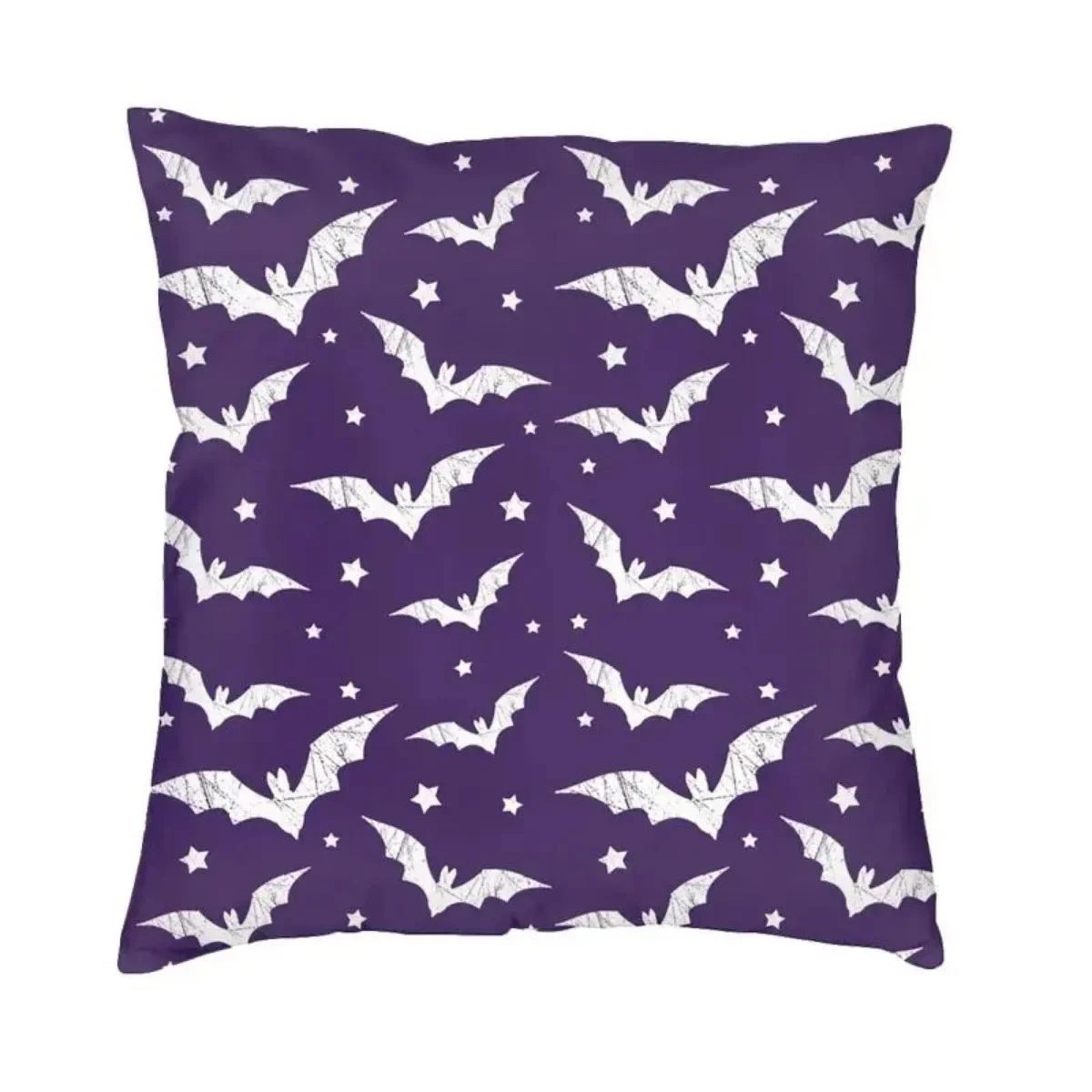Pastel Goth Pillow Cover  Pink  Black Bat Halloween Throw Pillow Cover 45x45cm 9