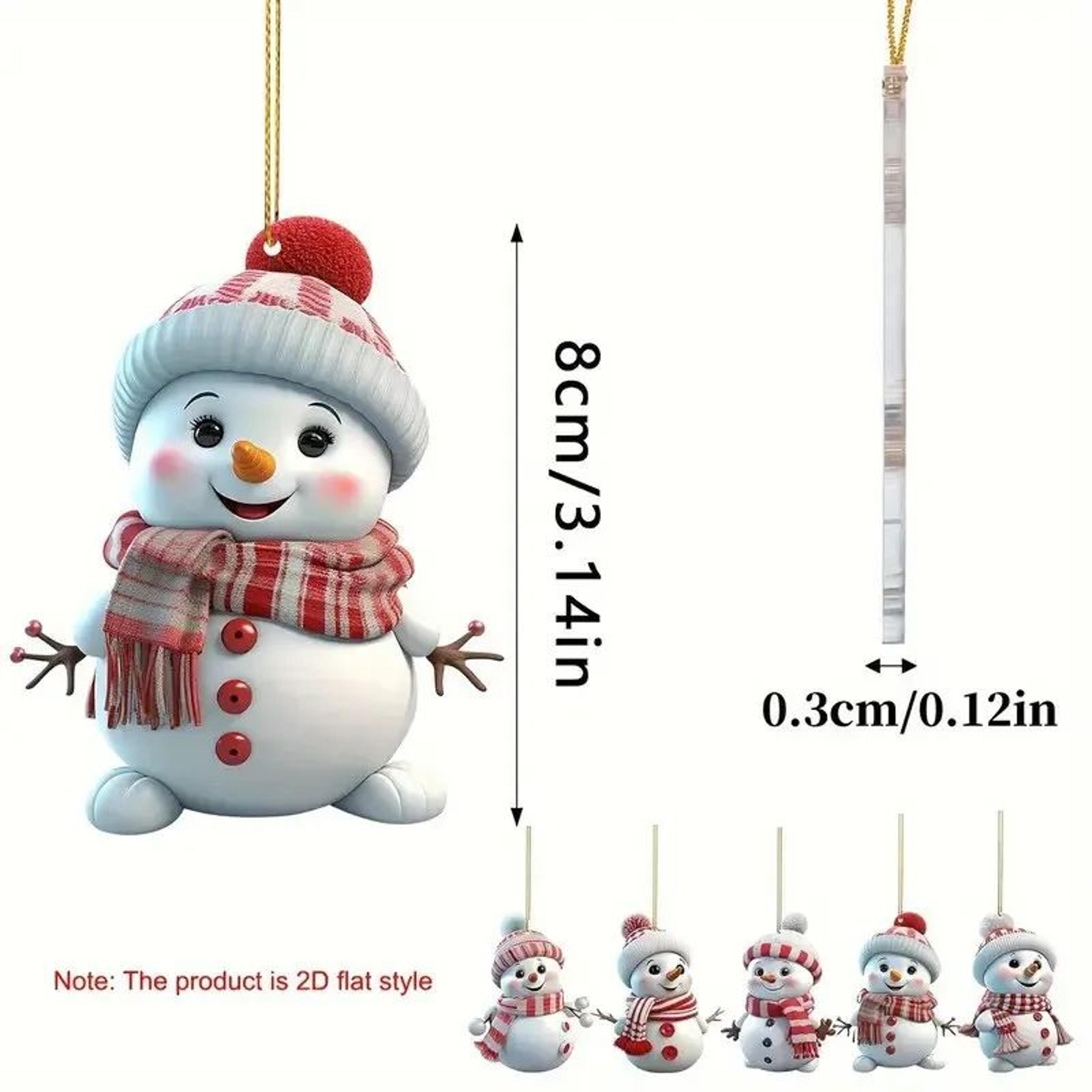 5Piece Acrylic Snowman Ornaments Set For Christmas Trees And Holiday Displays 2